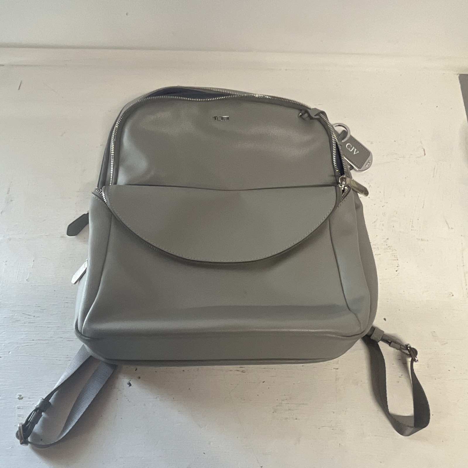 TUMI Stanton Orion 103394 Leather Backpack Light Gray Made in Italy Women’s Bag