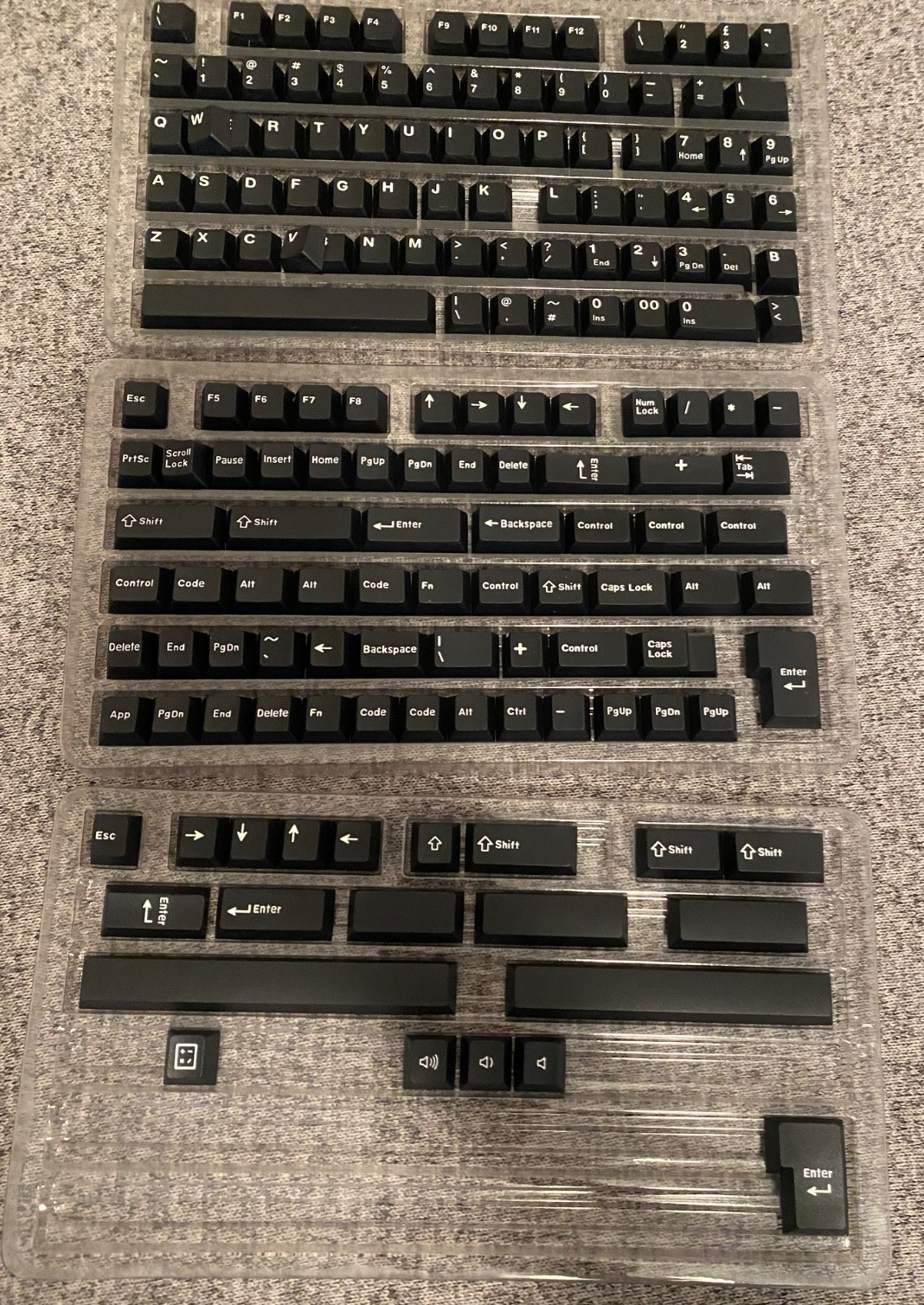 Tecsee PBT Classic Black Keycap Set White on Black 167 Keys Cherry Profile New