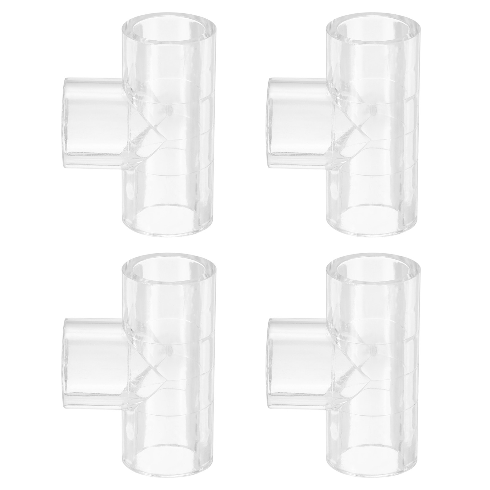 4Pcs Clear Tee Fitting, 14mm ID PC Pipe Fitting Adapter