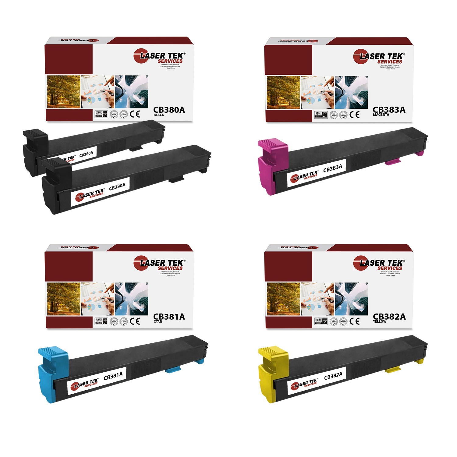 5Pk LTS 823A BCMY Compatible for HP LaserJet CP6015de CP6015dn Toner Cartridge