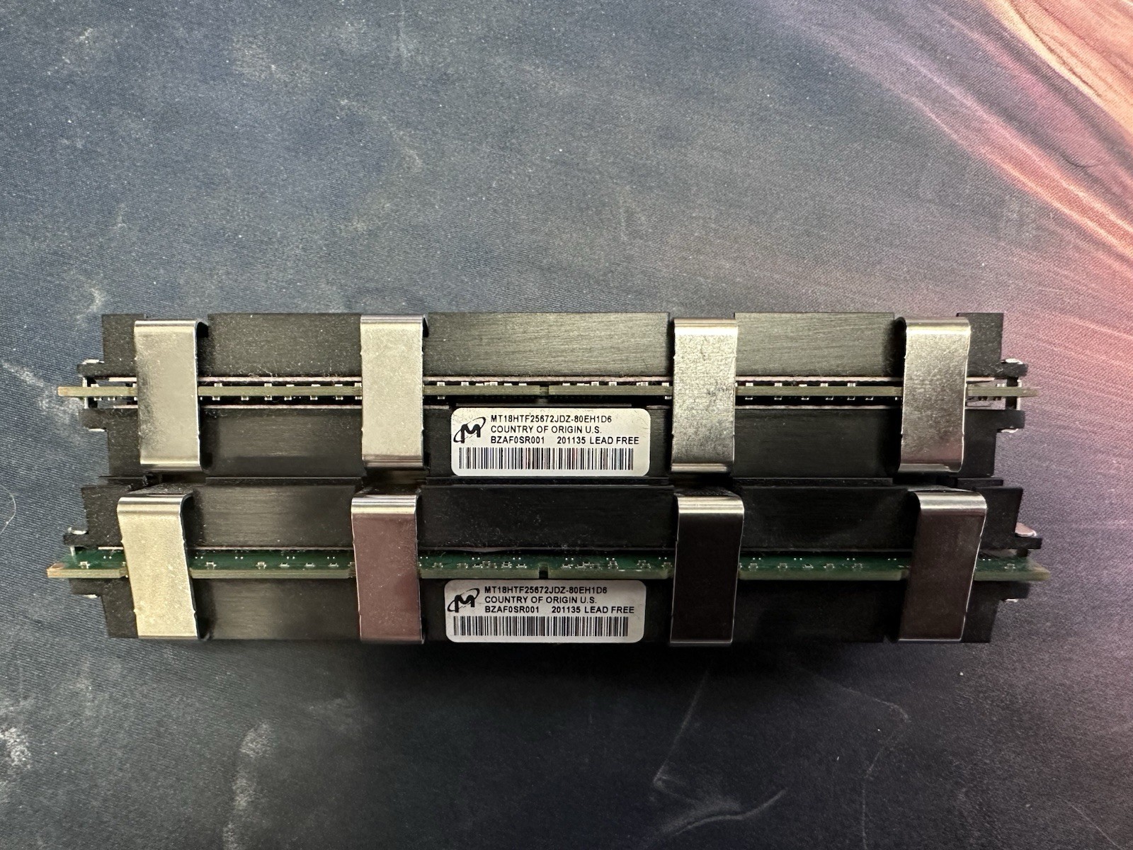 Micron MT18HTF25672JDZ-80EH1D6 DDR2 Server RAM Memory Module Pair