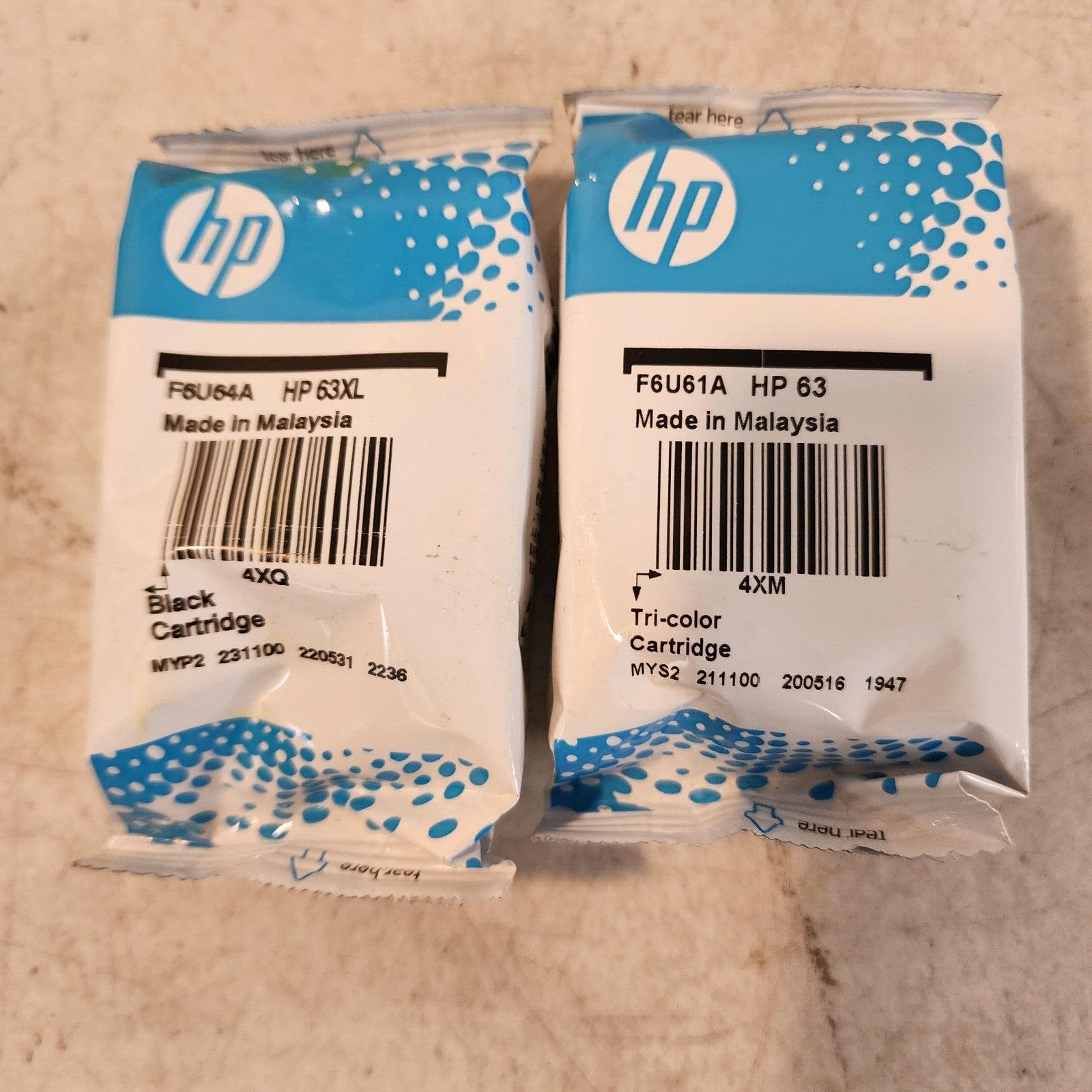 HP 63XL Black Ink With 63 Color Lot Of 2 Genuine New OEM Open Box