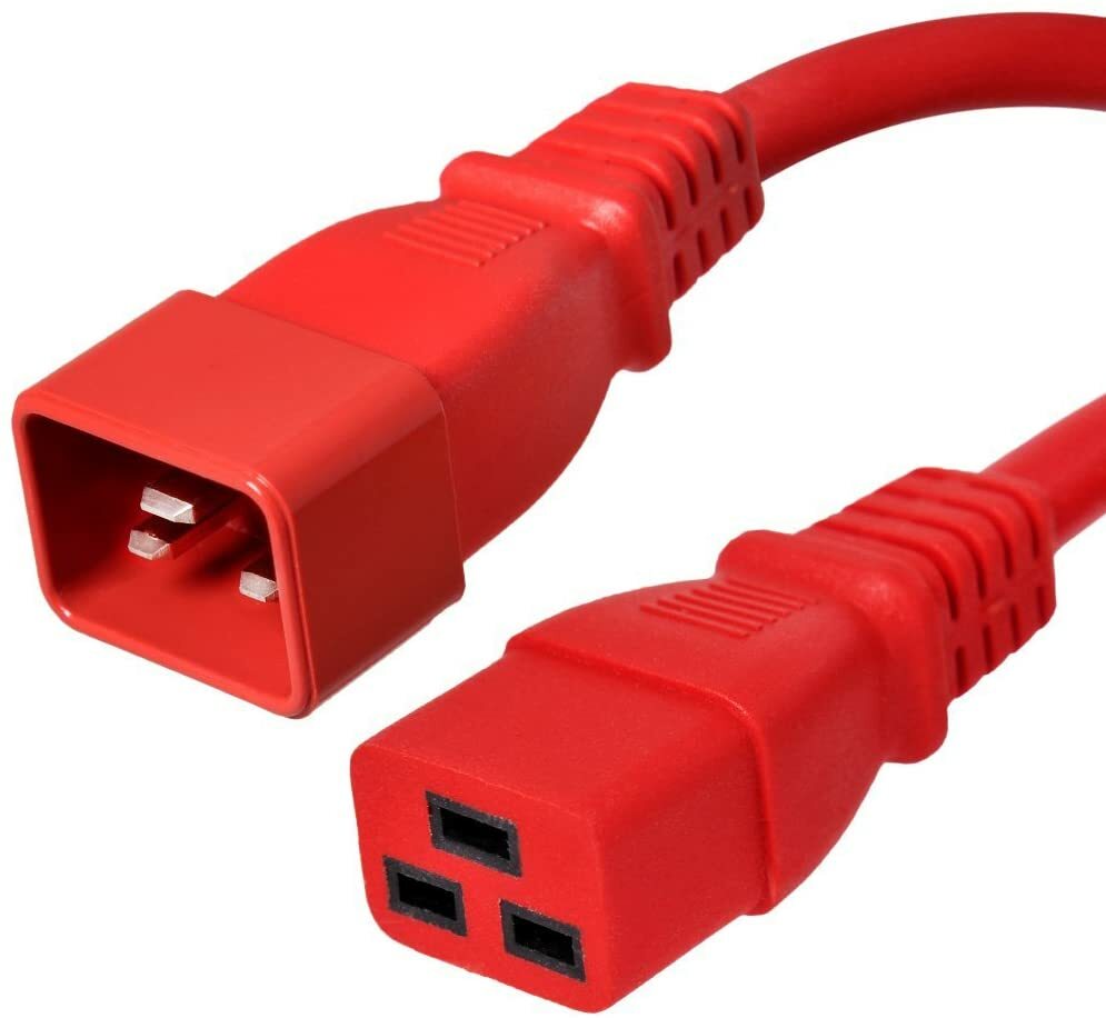 5 PACK LOT 8ft IEC C20 - C19 Red Power Cord 12AWG 20A/2500W 100-250V 2.4M