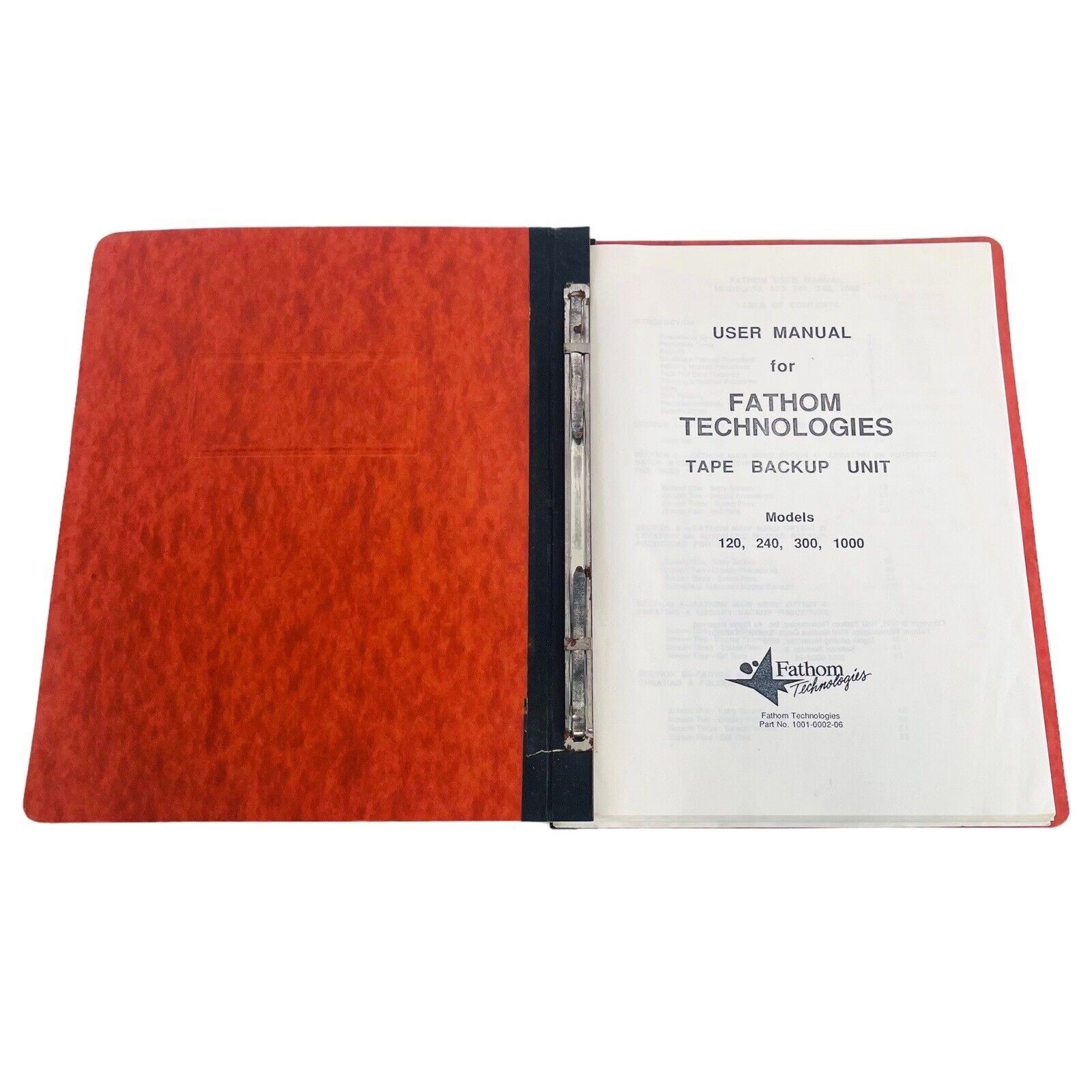 Fathom Technologies Tape Backup Unit User Manual 1992 Vintage IBM System/36