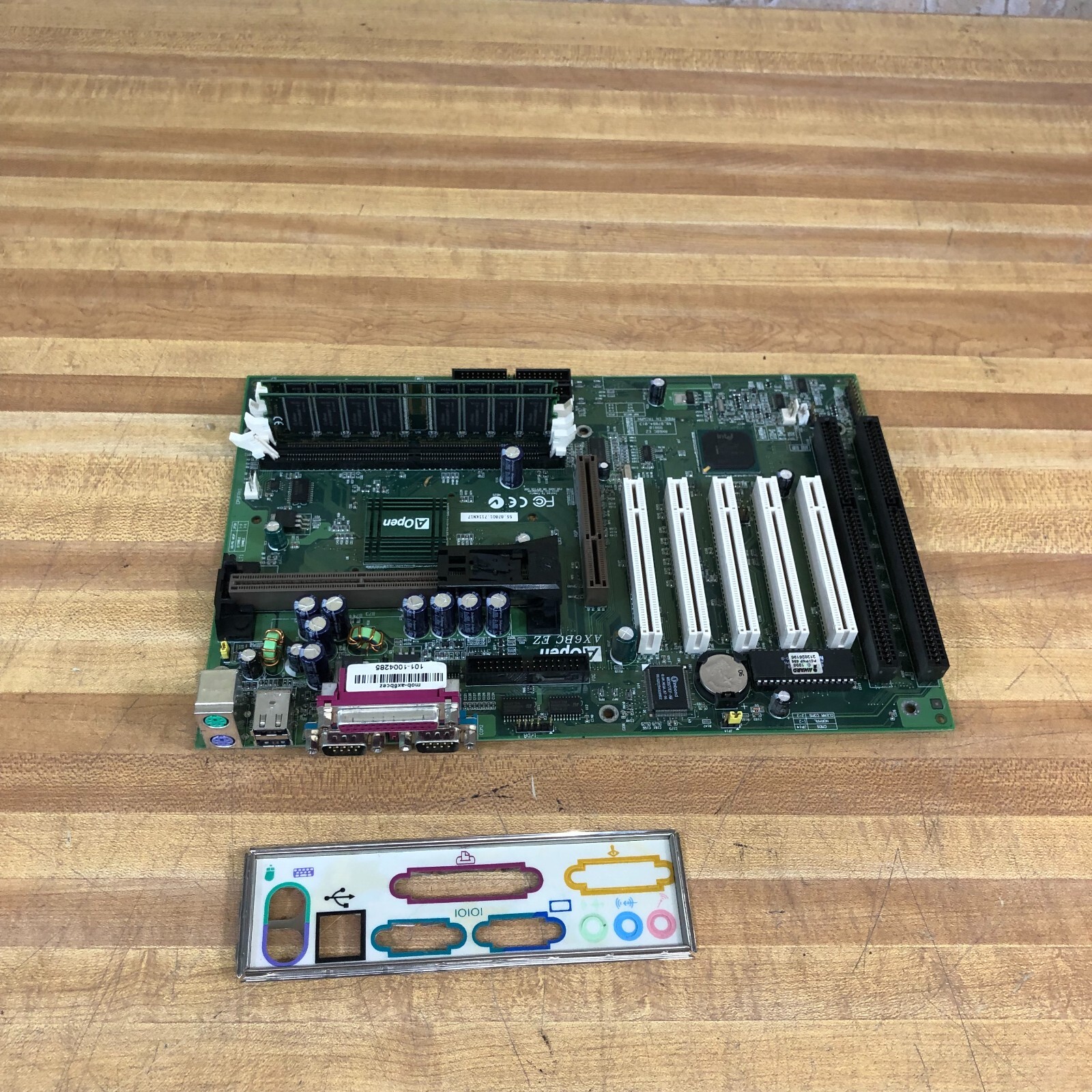 AOpen AX6BC Slot 1 ATX Motherboard w/RAM & I/O Shield (WORKS) for Retro Gaming