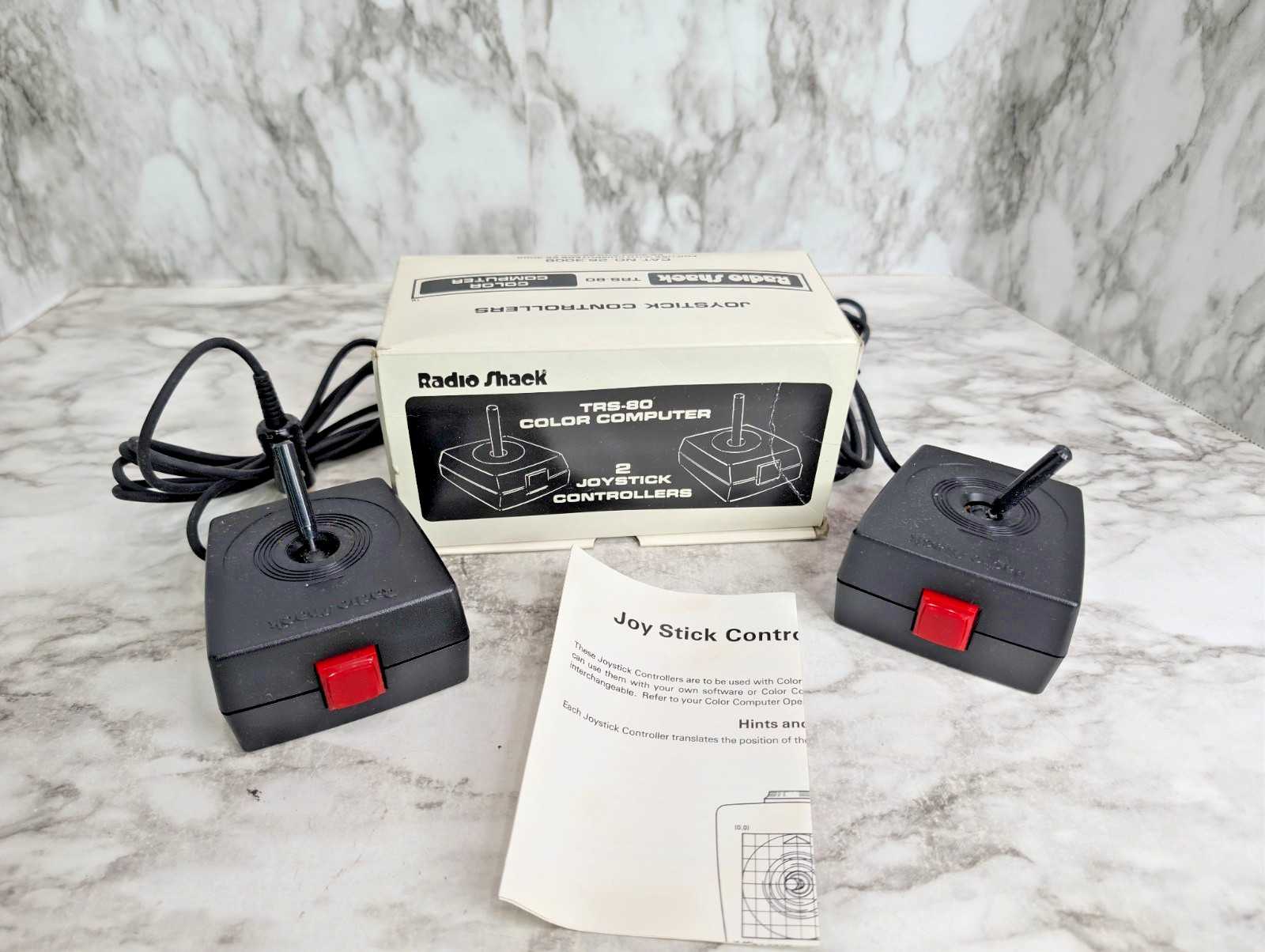 Joystick Controllers TRS-80 Color Computer Set Of 2 w/ Box Radio Shack #26-3008