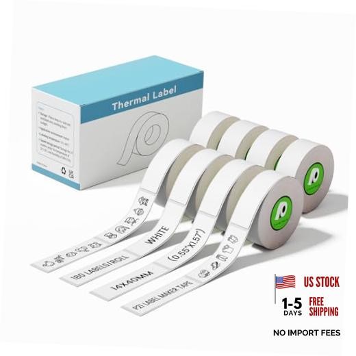 Rolls Thermal Label Maker Tape Compatible with Nelko P21 Label Maker | 8