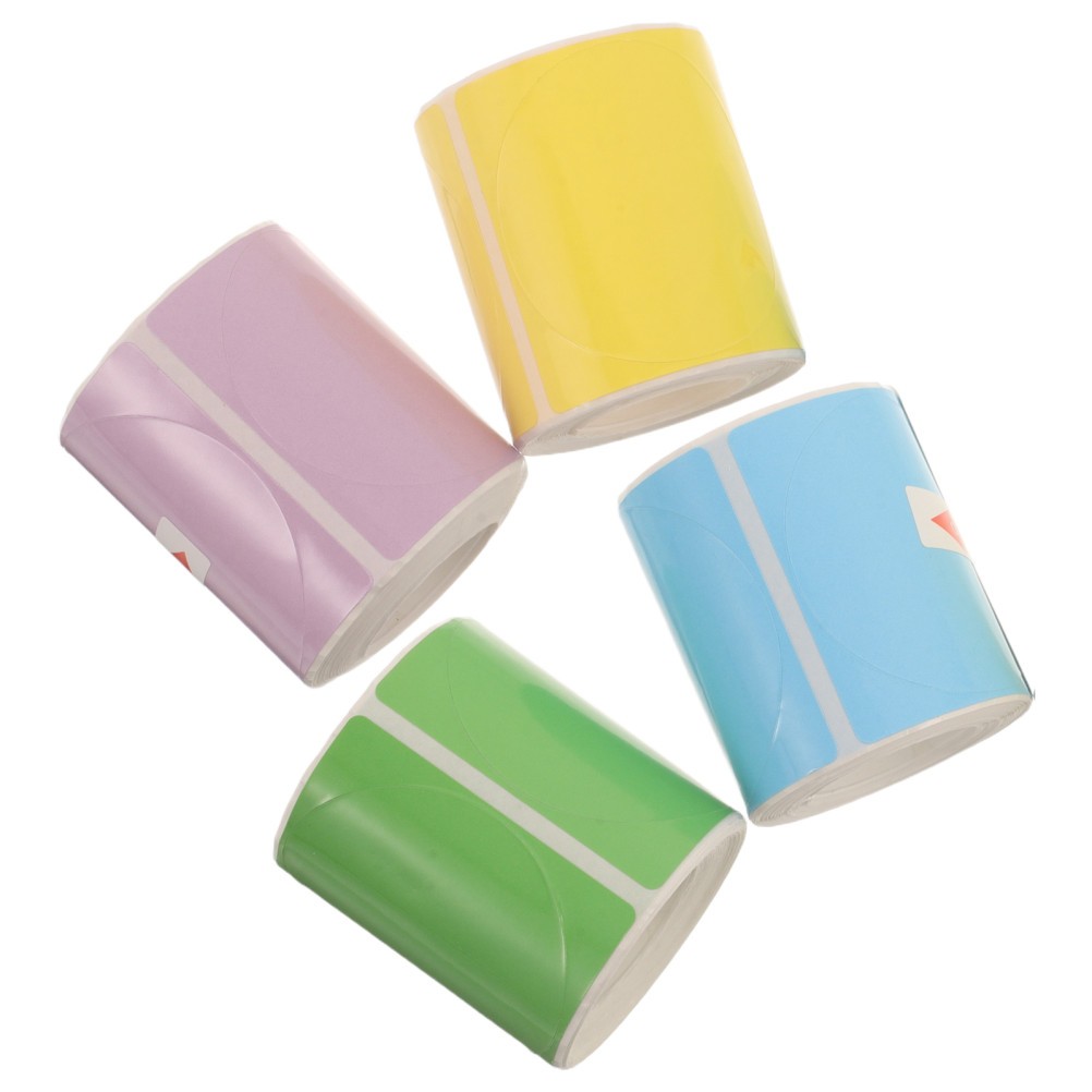 4 Rolls Round Direct Thermal Labels, 2" Stickers, 140pcs/Rolls