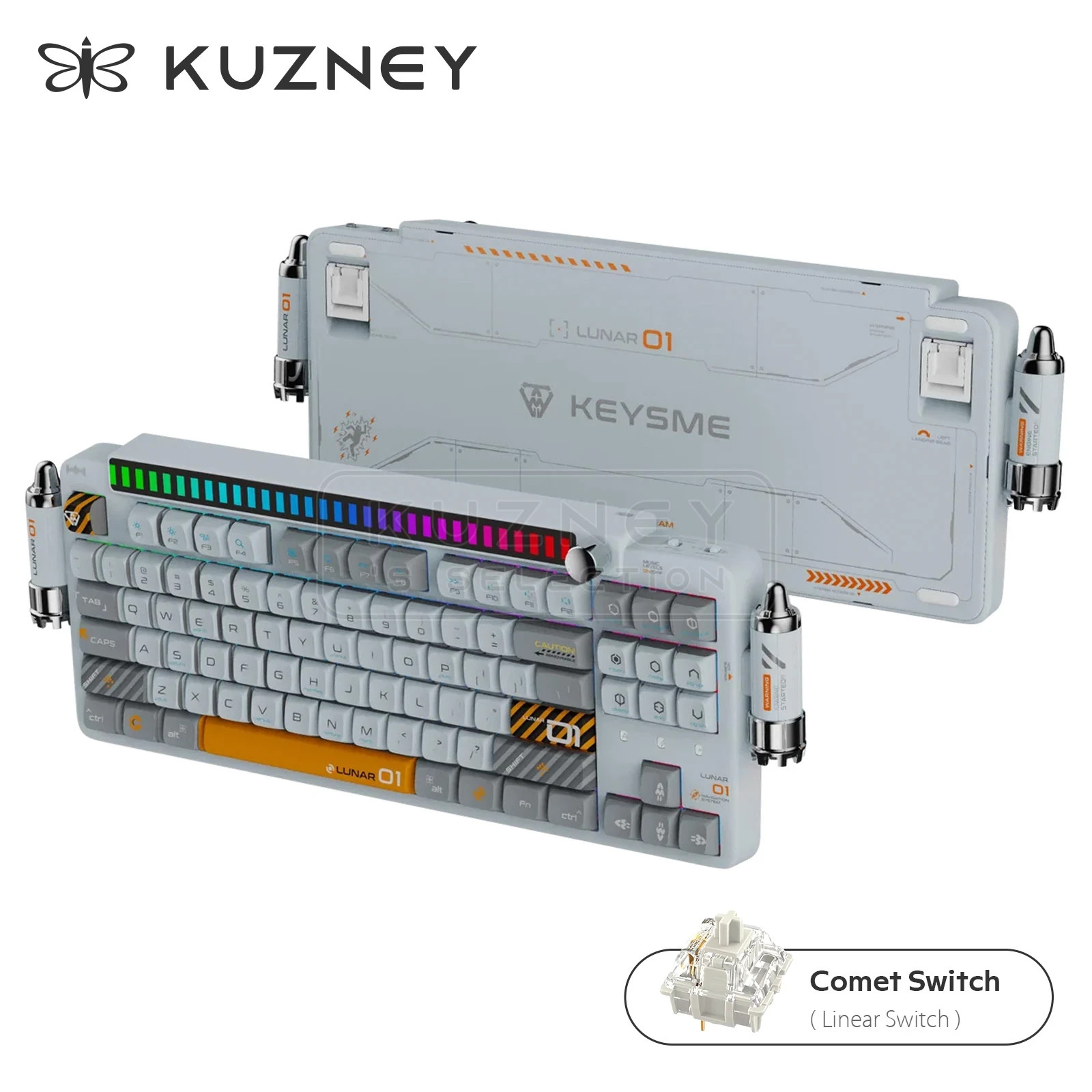 KeysMe Lunar 01 Mechanical Keyboard Mode Matte PBT Keycaps 3-Mode Bluetooth