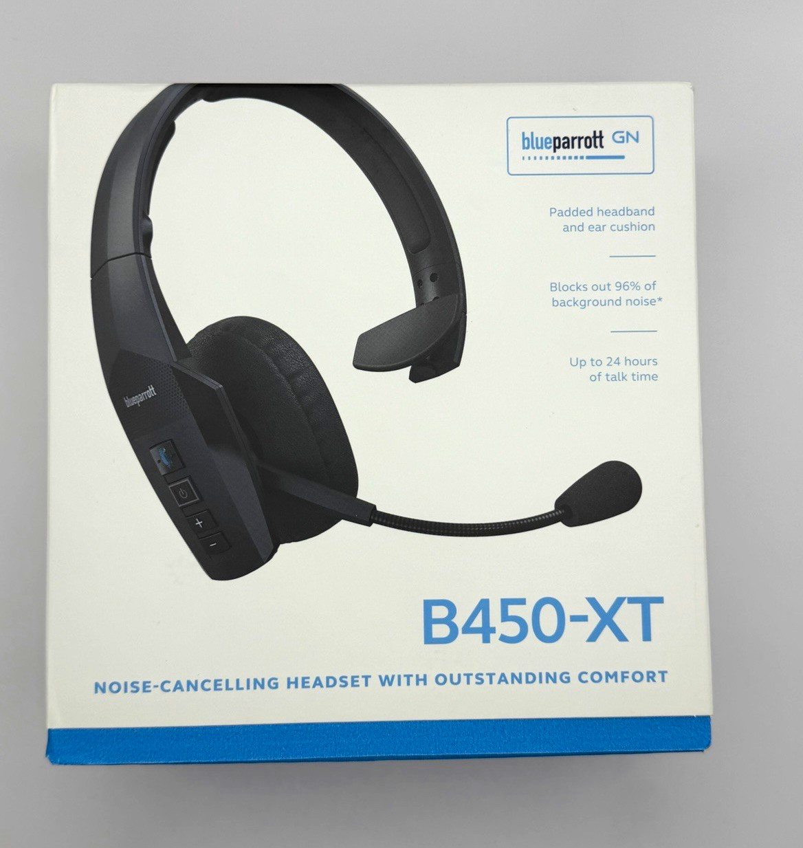 BlueParrott B450-XT Bluetooth Noise-Cancelling Boom Mic Headset Blue Parrott