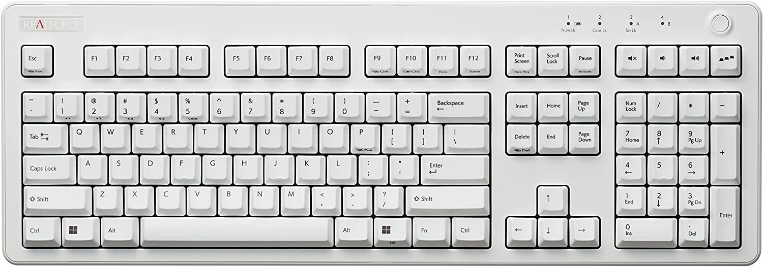Topre ‎R3HB21 REALFORCE R3 Keyboard Bluetooth 5.0 US Layout 108 keys White F/S