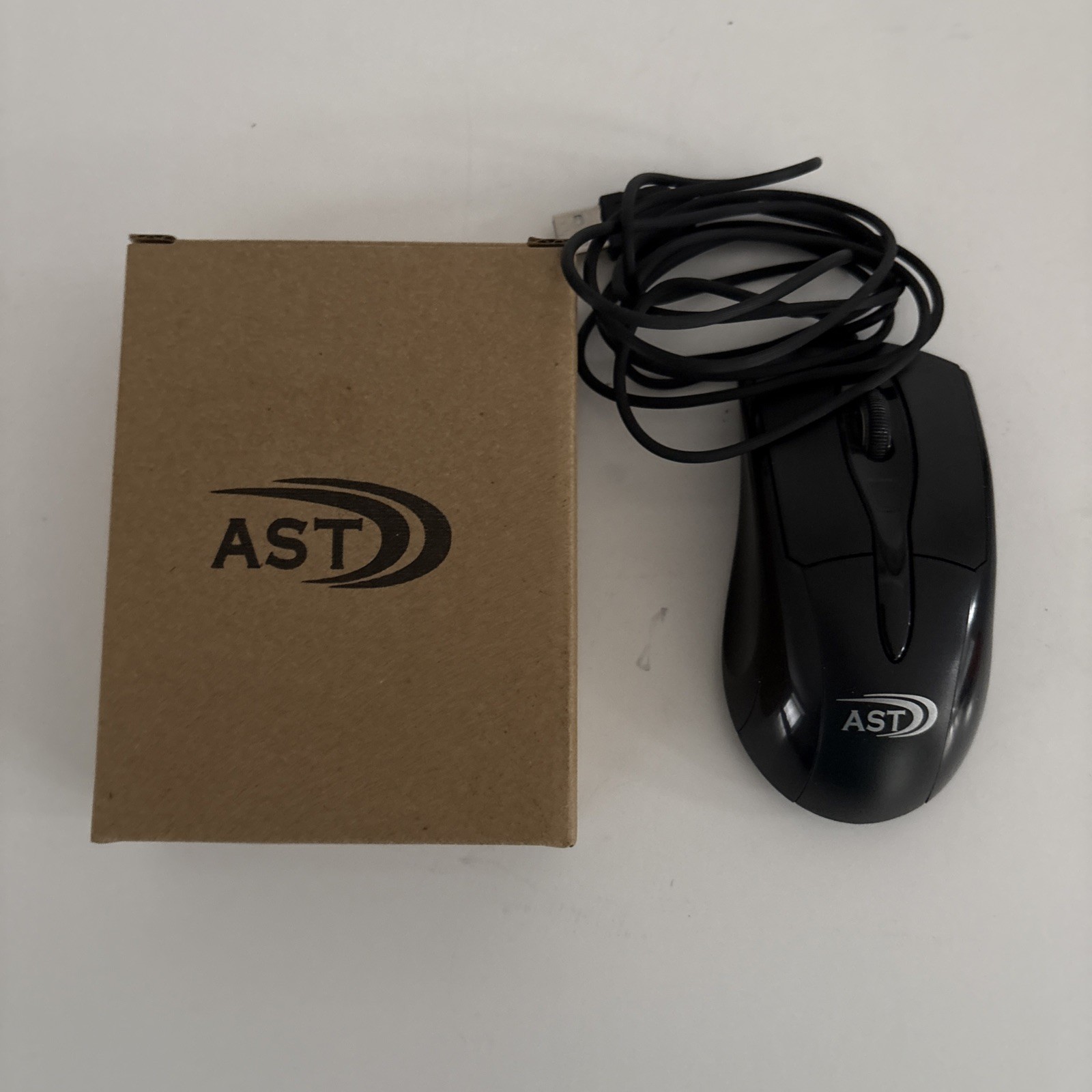 AST Wired 3D Optical Computer Mouse Black USB Brand New Old Stock