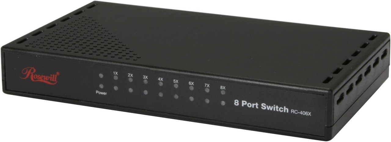 Rosewill RC-406X 8-Port Fast Ethernet 10/100Mbps Unmanaged Network Switch