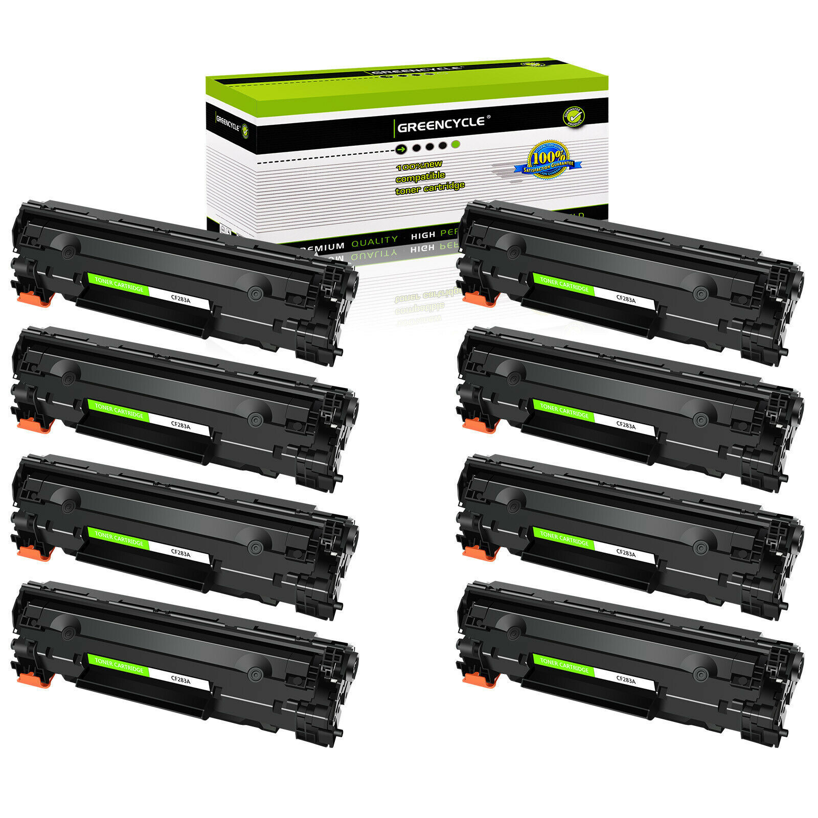 8PK CF283A 83A BK Laser Toner Cartridge Compatible with HP LaserJet Pro M125rnw