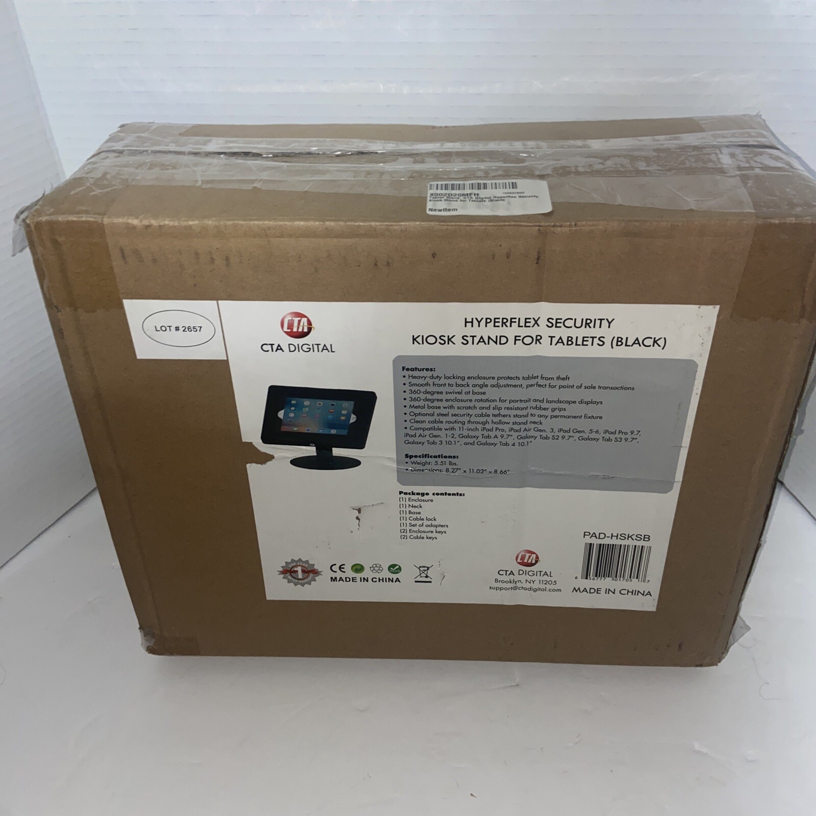 CTA Digital PAD-HSKSB Hyperflex Security Kiosk Stand for Tablets (Black)