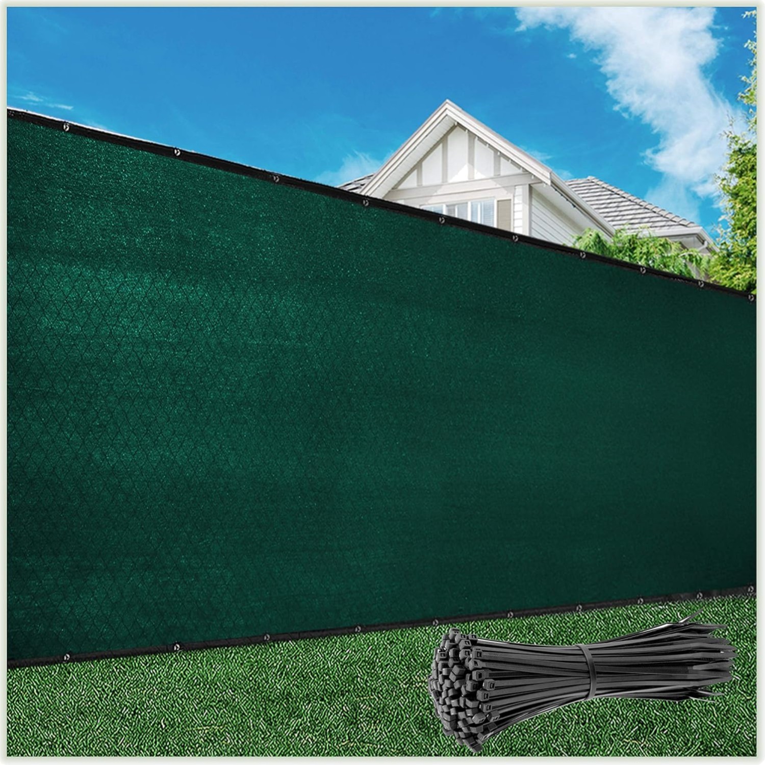 Commercial Grade 6' x 10' Green Privacy Screen - Instant Seclusion for Patios