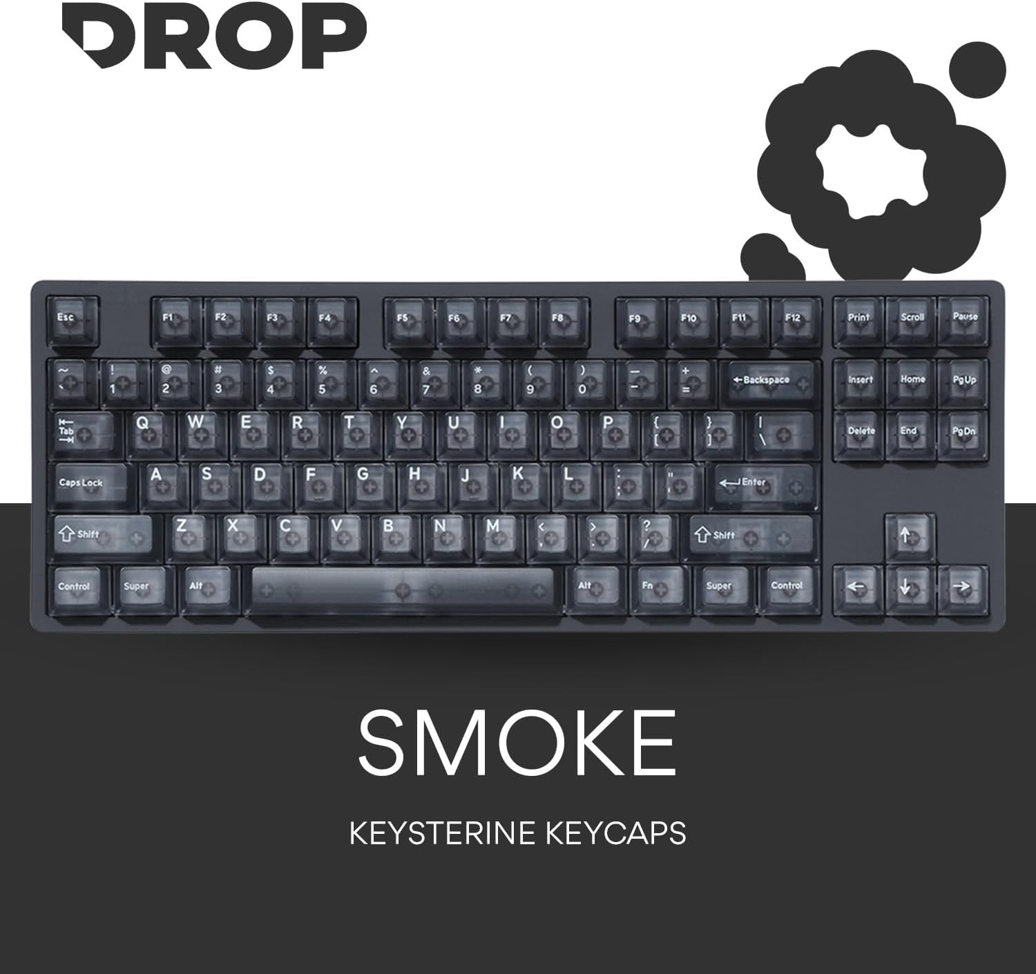 DROP ENTR Keysterine Smoke Transparent Wired Mechanical Keyboard 87 Holy Panda