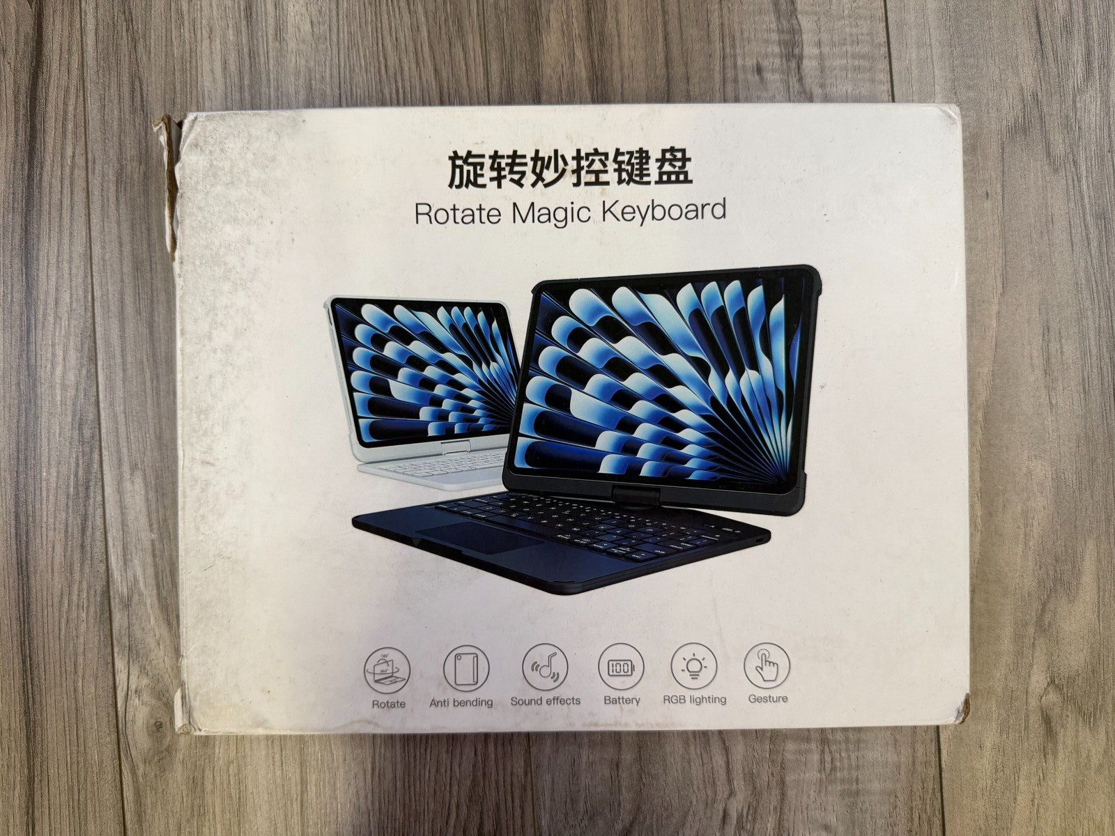 iFacemall Rotate Magic Keyboard Case for iPad 360 Swivel Trackpad RGB NEW