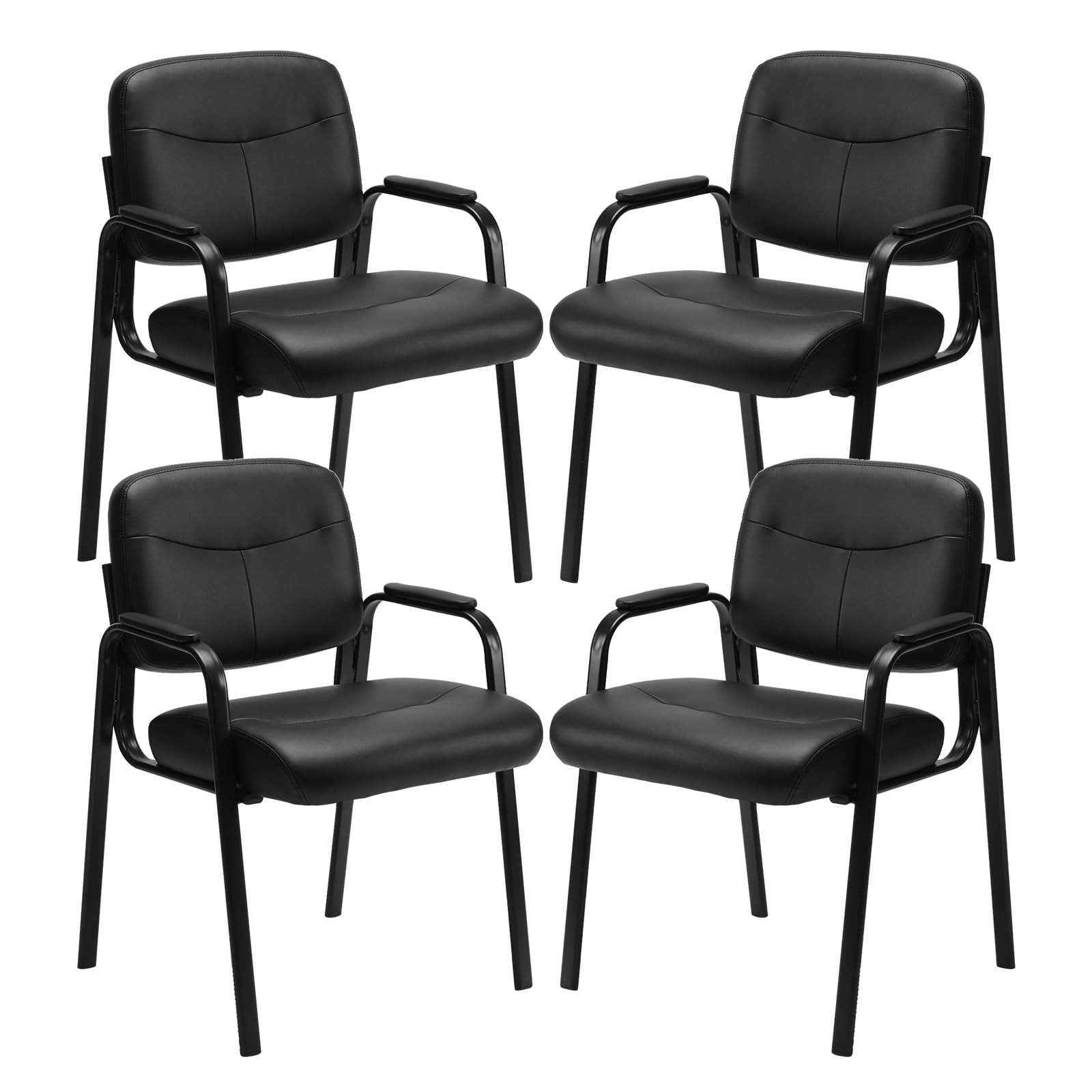 Waiting Room Chairs Set of 4 Side Guest Conference Black OLIXIS