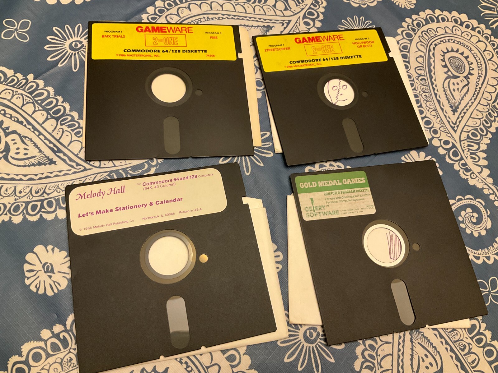 Gold Medal Games Gameware 2-in-One Stationery Commodore 64 on 5.25" disk lot /4