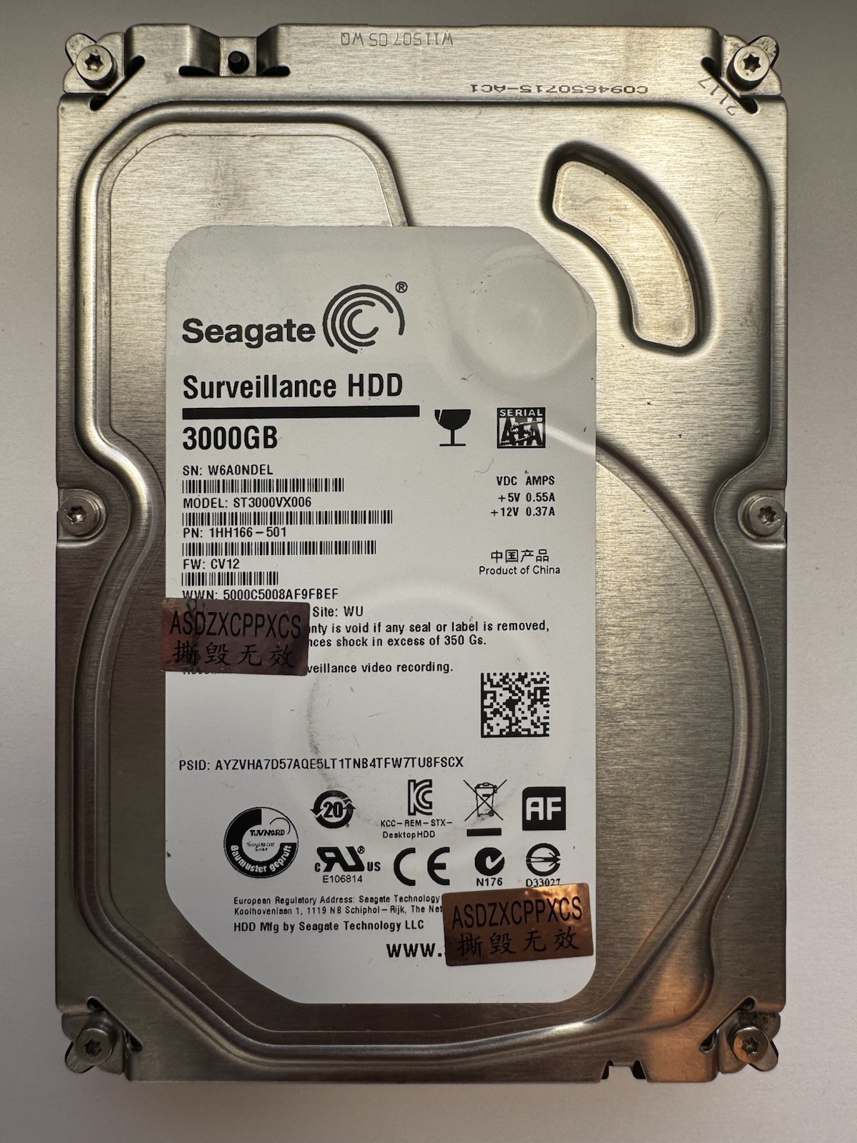 Seagate ST3000NM0033 3TB, Internal, 7200 RPM 3.5 inch Desktop Drive