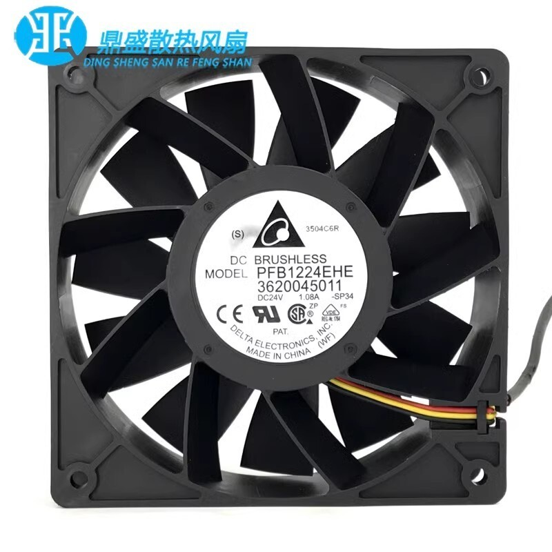 Delta PFB1224EHE 12038 DC24V 1.08A 12CM 3-Wire Inverter Cooling Fan