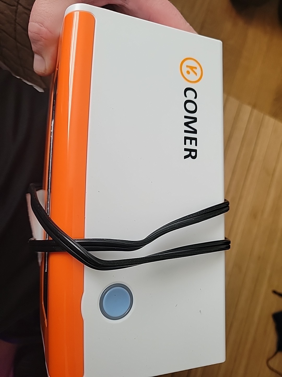 K Comer CX418 Thermal Label Printer USB Shipping Desktop Orange White + Holder