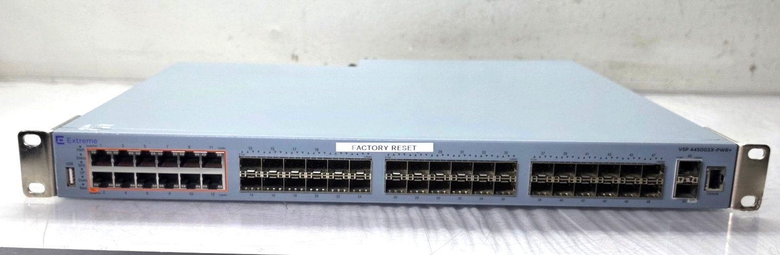 Extreme Network EC4400A05-E6 VSP4450GSX-PWR+ dual 1000W PSU rack mounts TESTED2