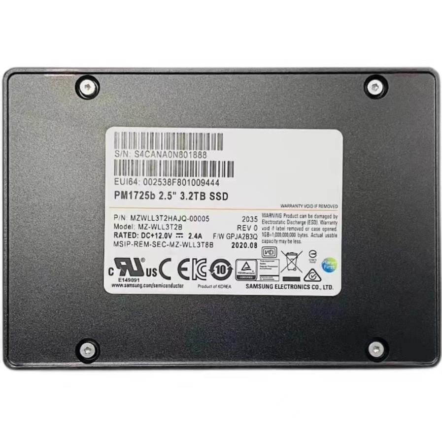 SAMSUNG PM1725B 3.2TB NVME SSD 2.5" U.2 PCIE 3.0  MZ-WLL3T2B MZWLL3T2HAJQ-00005
