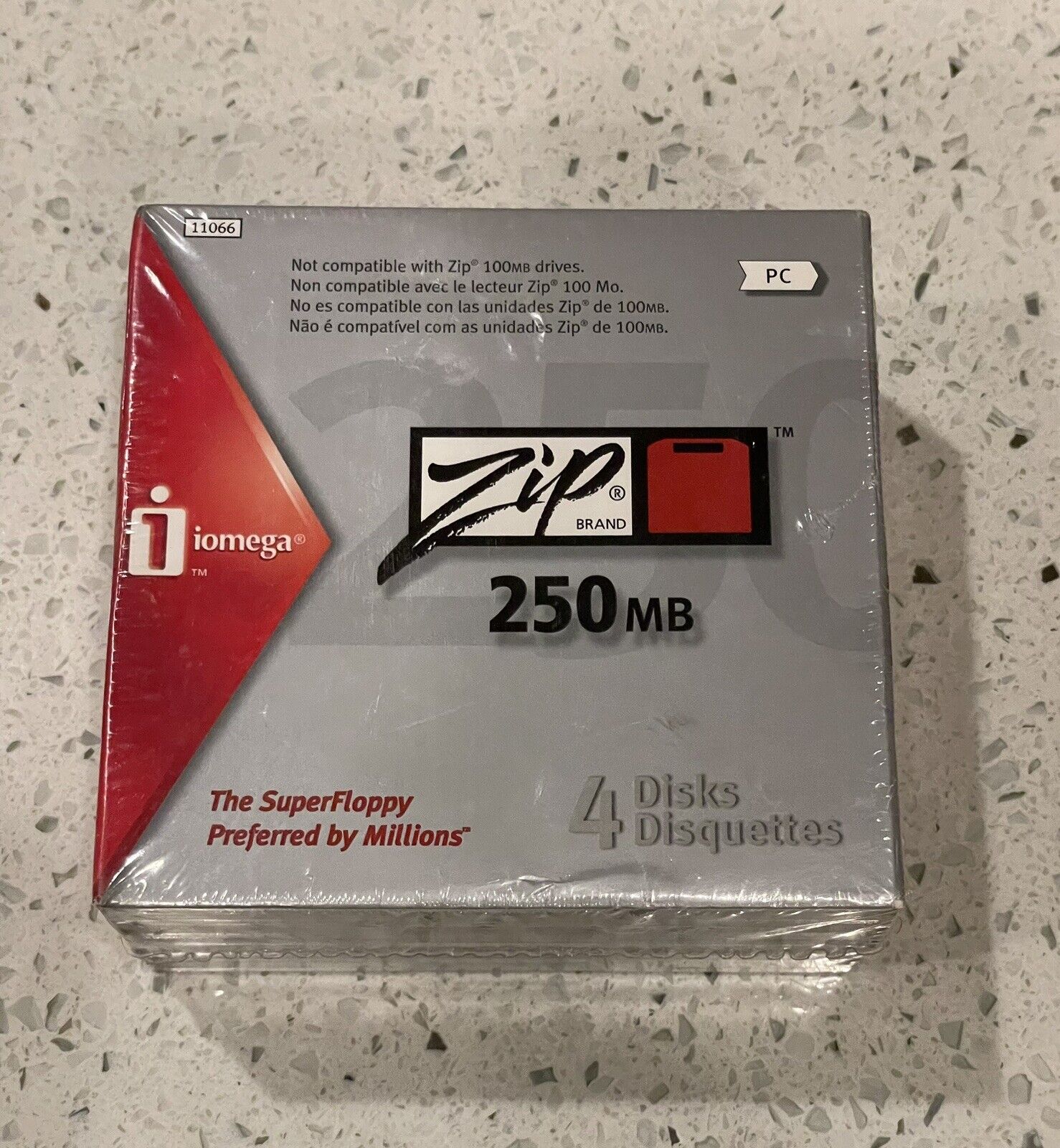 Set of 4-iomega Zip 250MB - Internal Disk Drive-Zip Brand