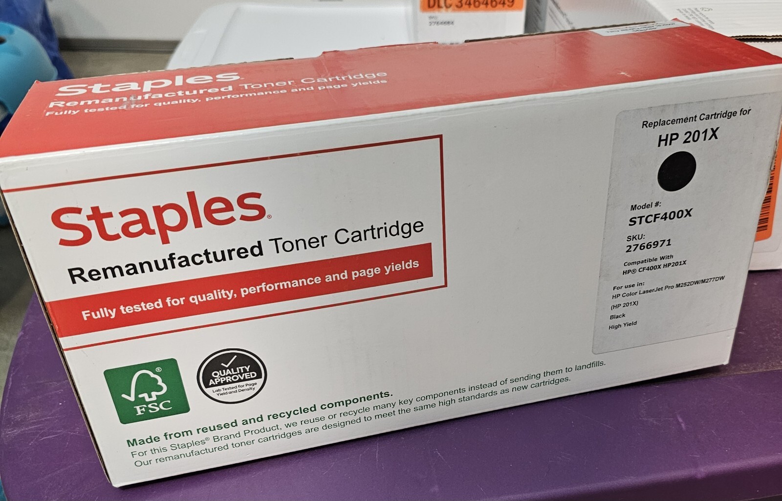 4 Staples Standard Yield Toner Cartridges Replacement for HP, NEW SEALED Plastic