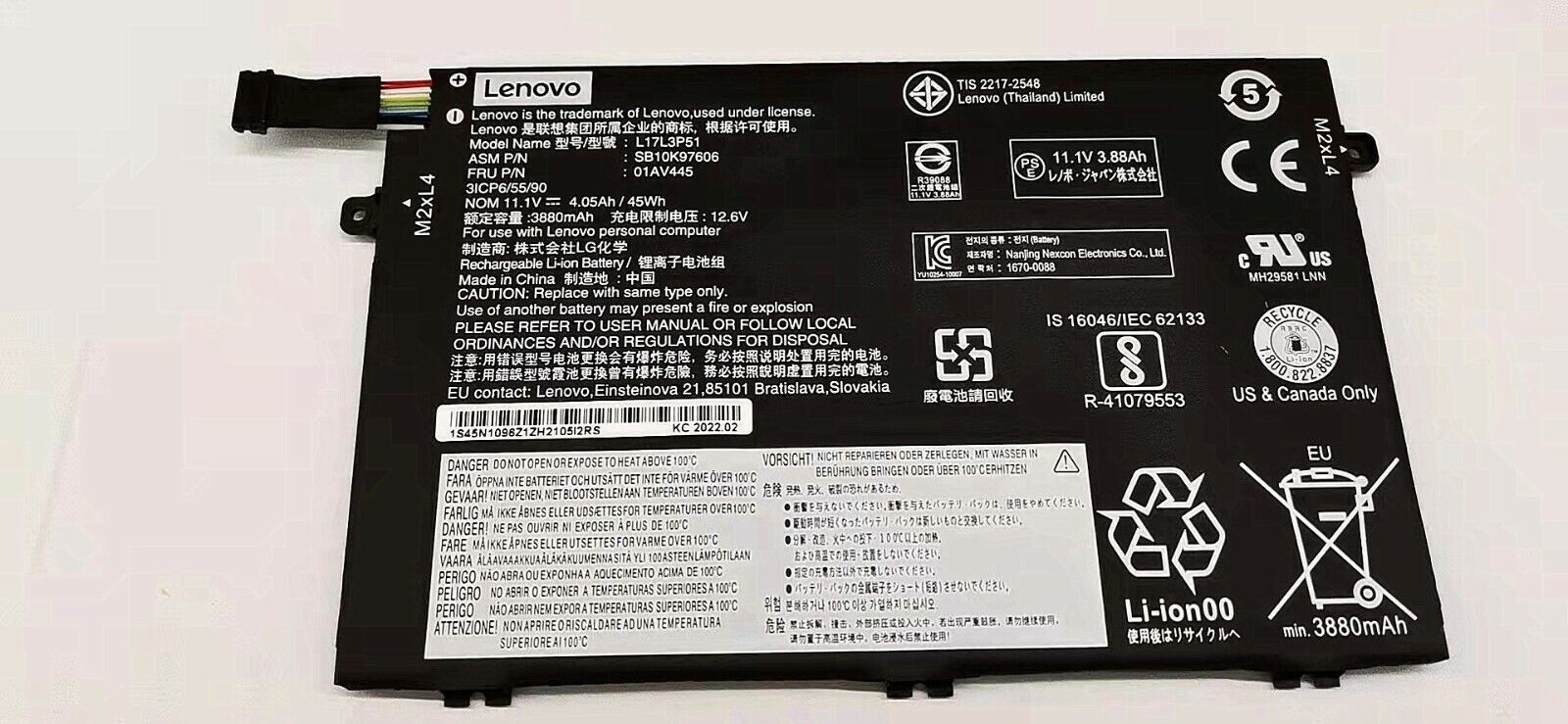 Genuine OEM Battery 01AV445 For Lenovo ThinkPad E480 E490 E590 E585 E595 Series