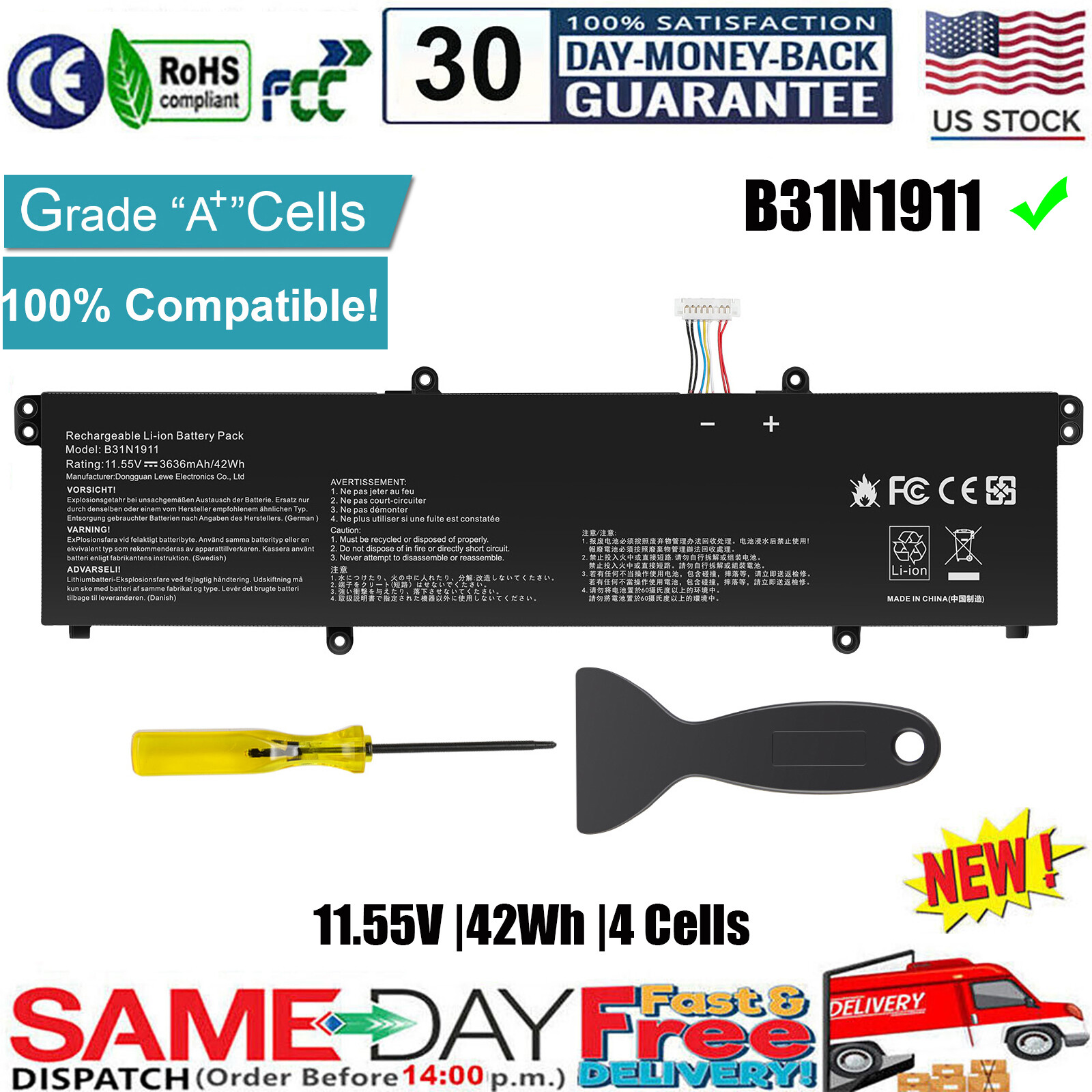 B31N1911 C31N1911 Battery For ASUS VivoBook Flip TM420IA TP470EA TP470EZ X421DA