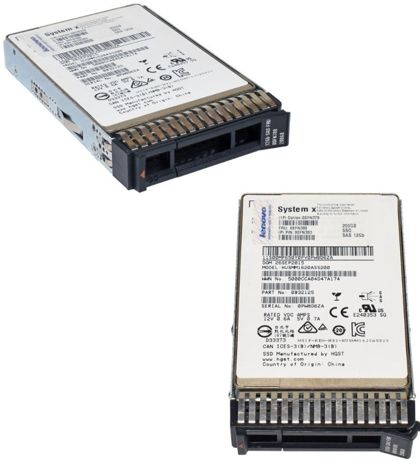 Lenovo 00FN380 0B32111 00FN383 00FN379 HUSMM1620ASS200 200GB 2.5" SAS SSD~~
