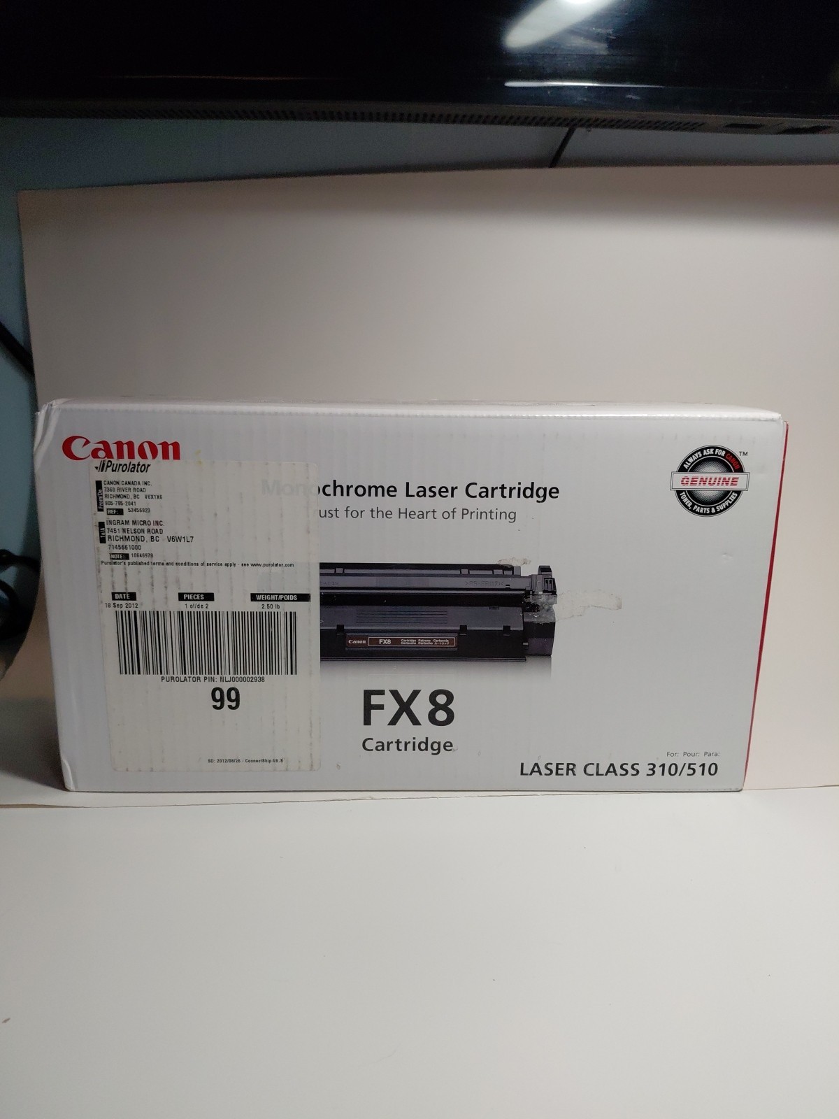 Genuine Canon FX-8 Black Toner Cartridge