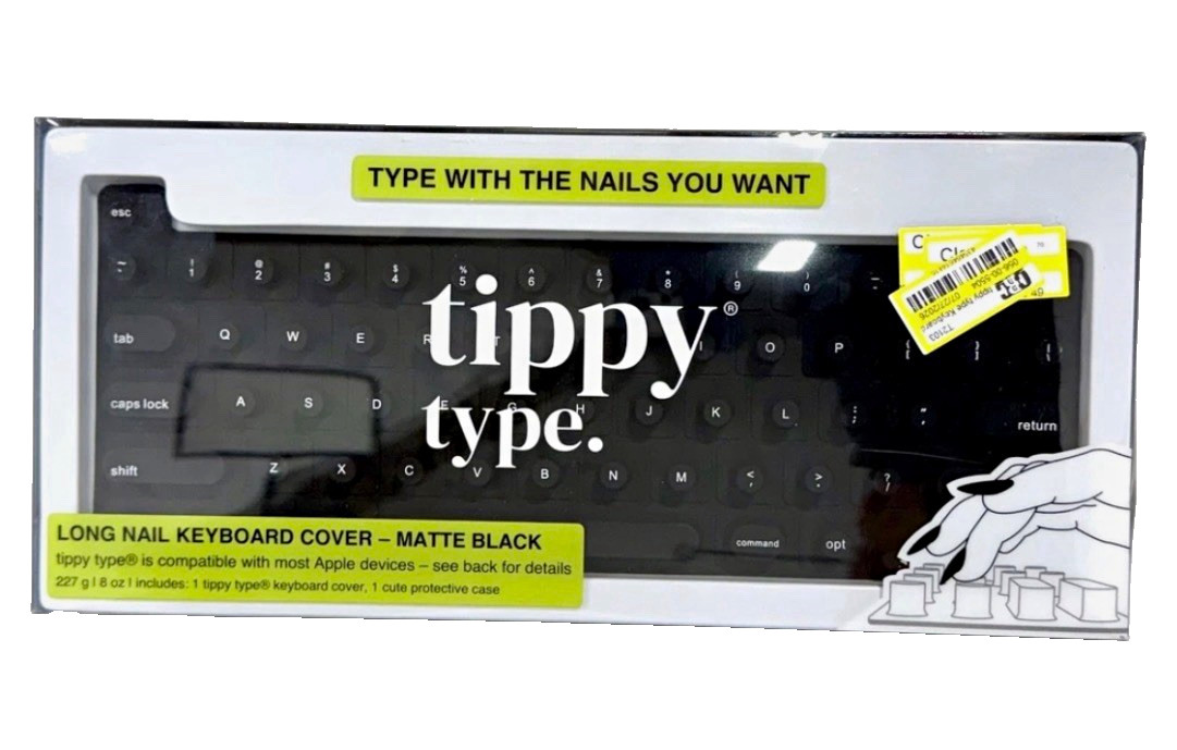 tippy type Long Nail Keyboard Cover – Matte Black – Compatible with Apple Device