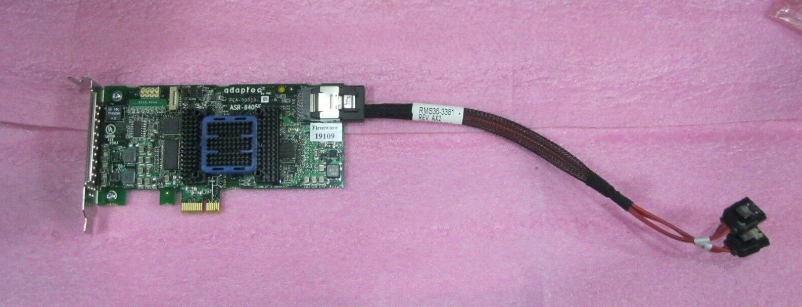 Adaptec ASR-6405E 128MB PCIe-x1 WITH CBL RMS36-3381 SAS RAID Controller - L2805