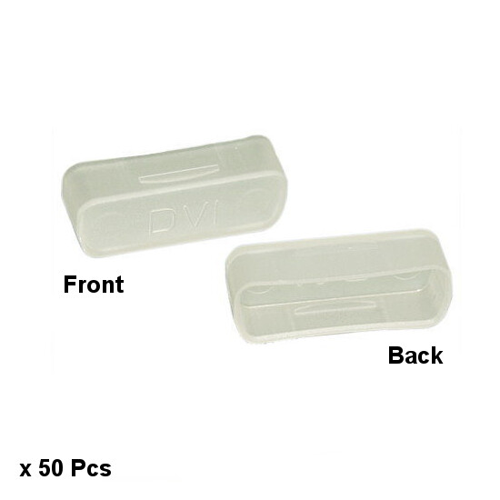 KNTK 50x Units DVI Video Anti-Dust Cover Clear for DVI-I/DVI-A/DVI-D Port Jack