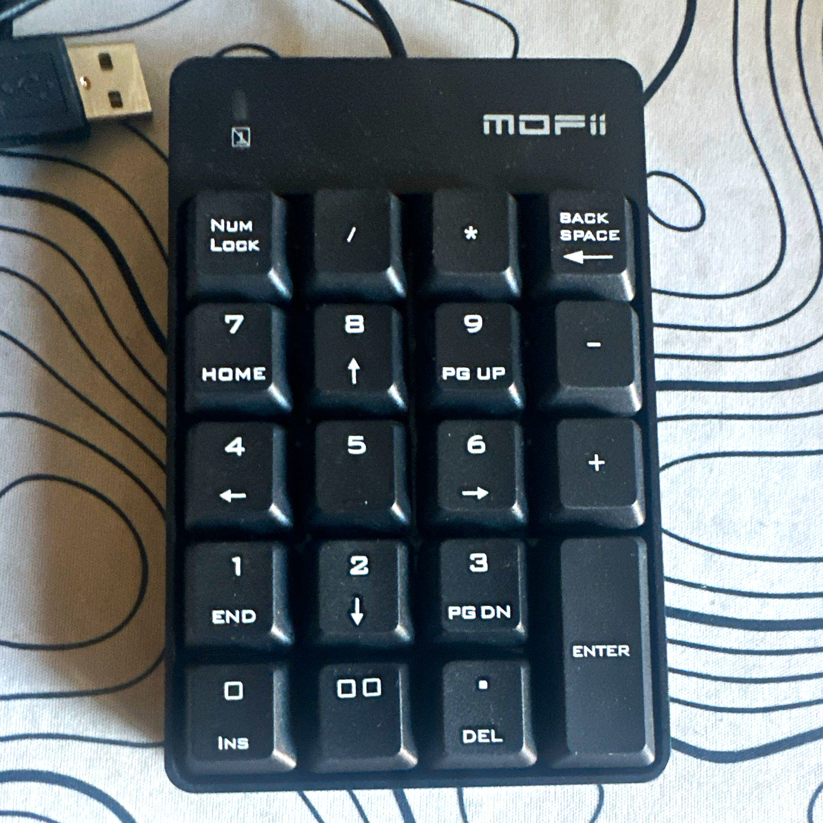 MOFii SK-051 USB Wired Numeric Keypad Black English, Backspace/Num Lock