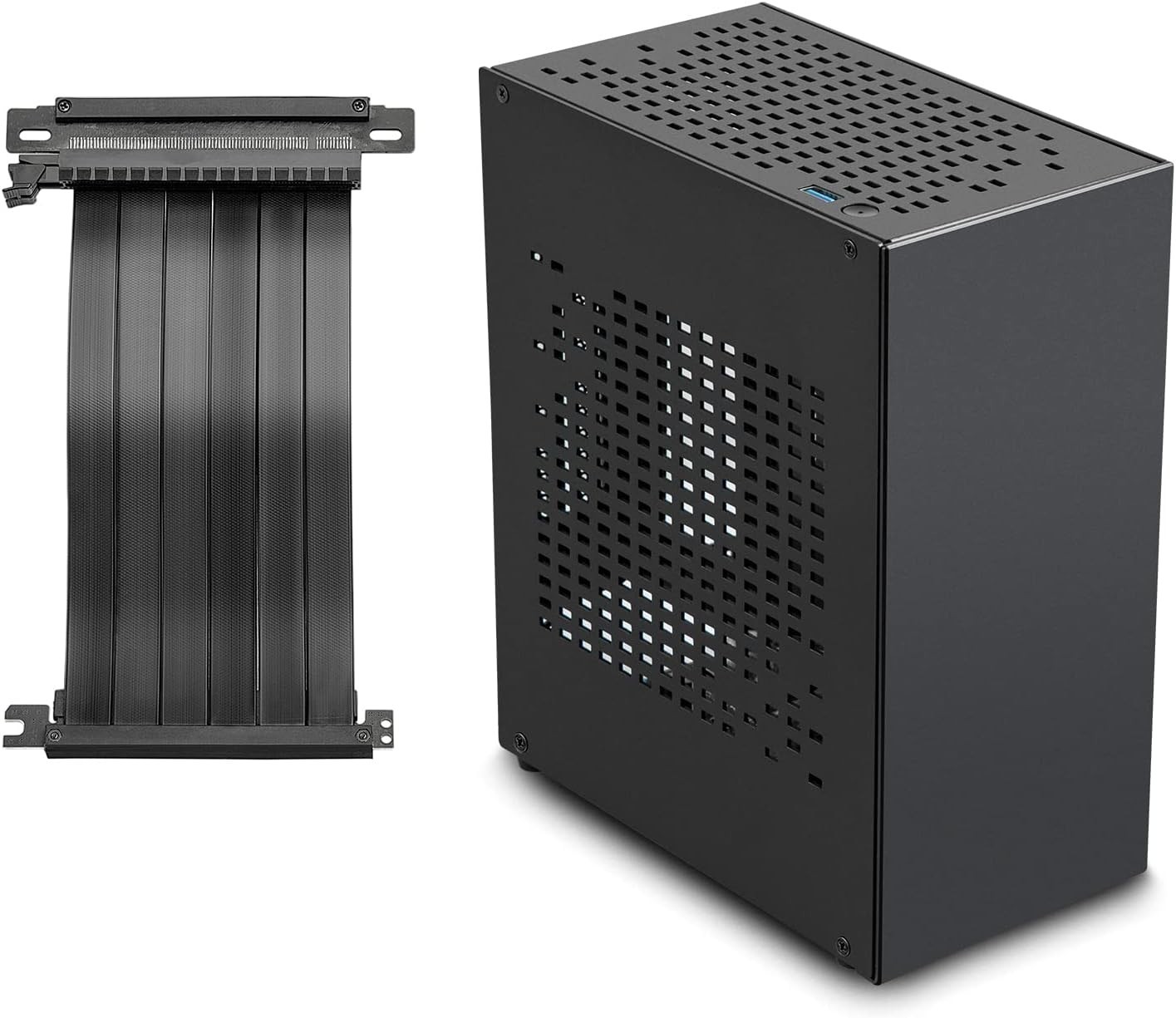 Ultra Compact Mini ITX Case with Efficient Cooling & PCIe Riser - 2 Colors