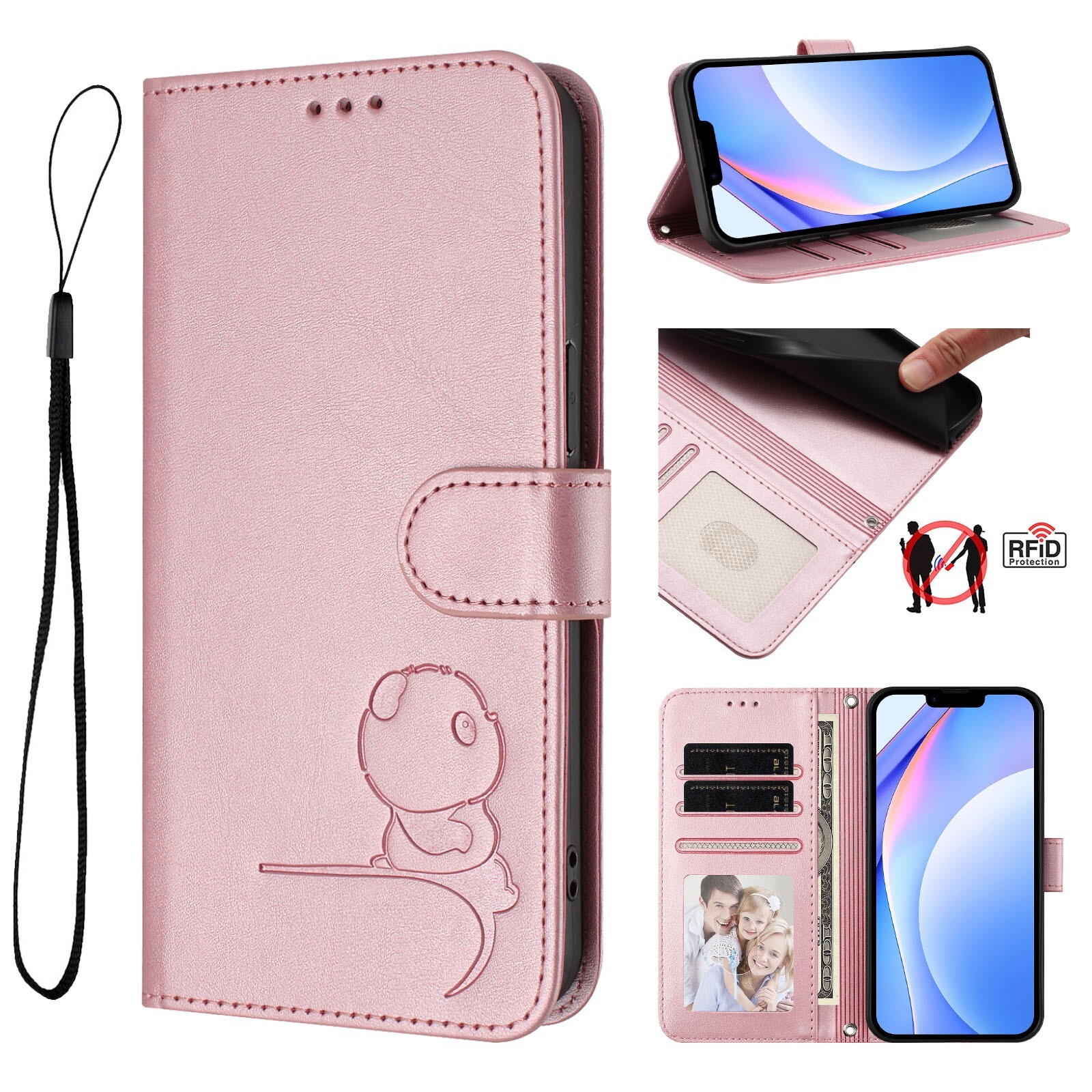 Flip Leather Panda Cat Wallet Cover Case For A17 A37 A57 A26 A05S A55 A25 A56