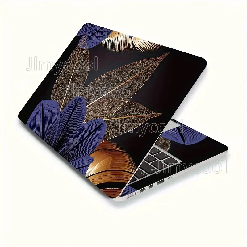 Dark Leaf Pattern Laptop Stickers for 15.35 X 10.6 Laptop PVC Protective Sticker