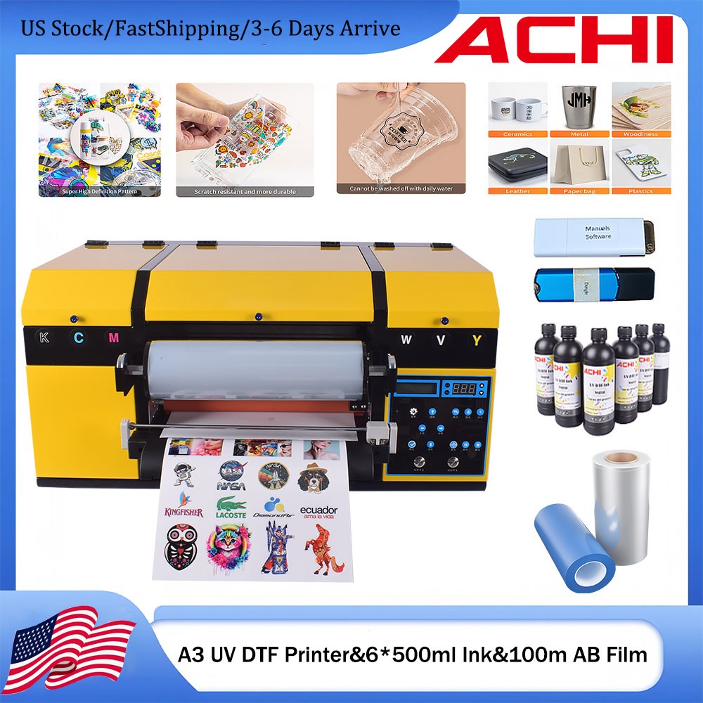 US A3 UV DTF Printer Epson XP600 Heads High Precision Print Fine Picture Quality