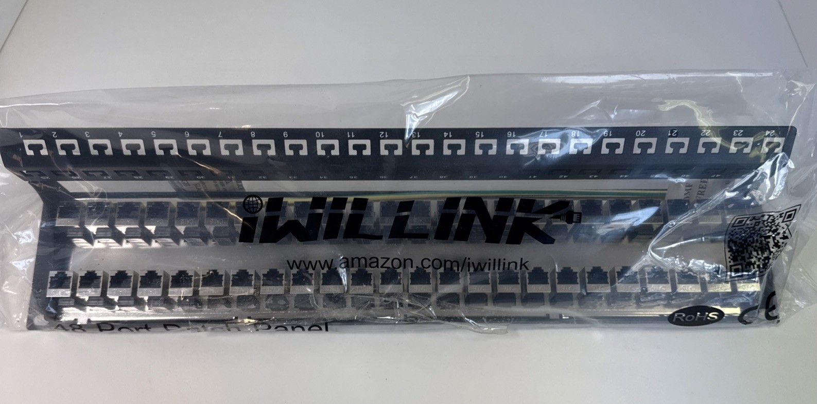 iWillink Cat7 48-Port Shielded RJ45 Patch Panel 2U 19” Rackmount 10Gbps