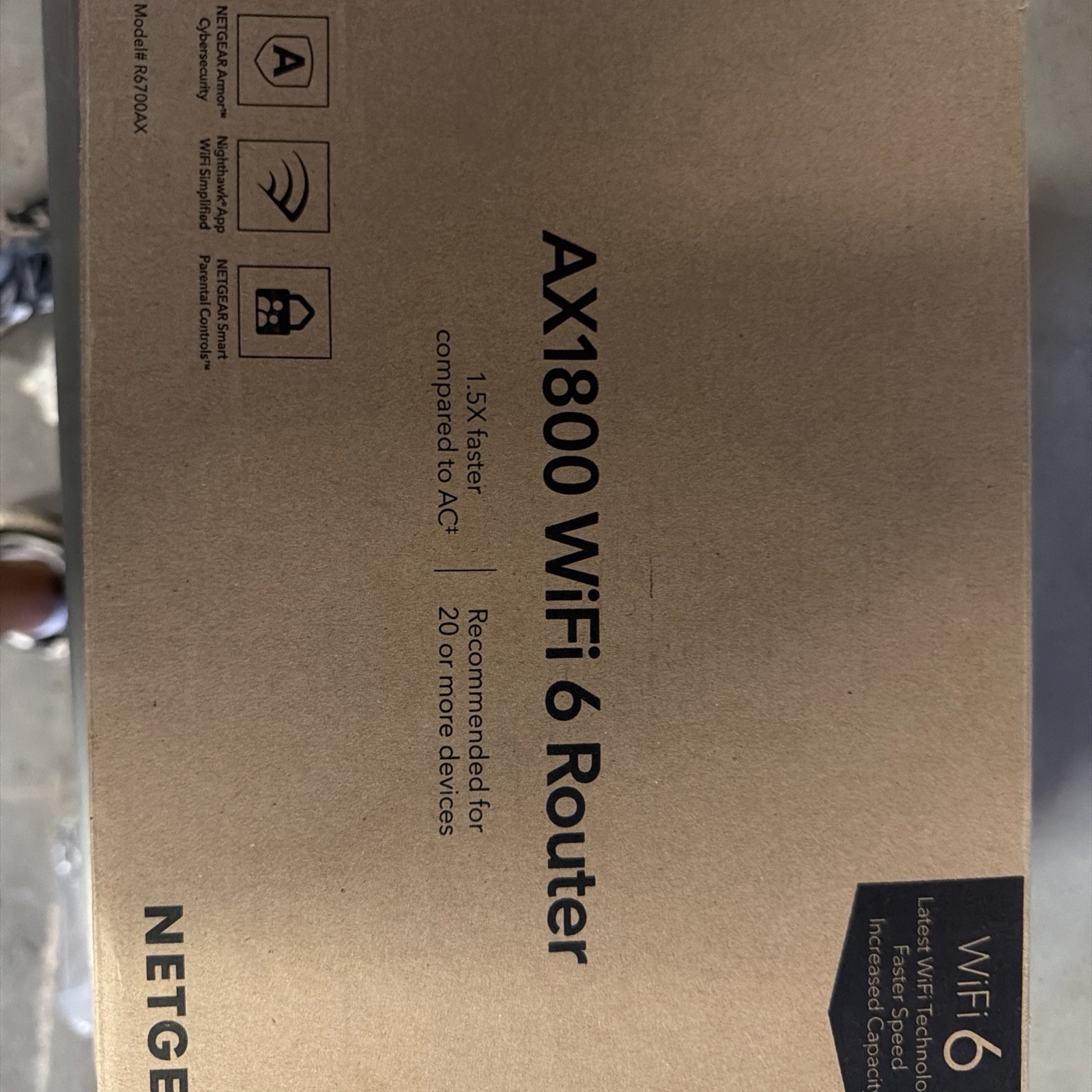 NETGEAR 4-Stream WiFi 6 Router (R6700AX) AX1800 Wireless Speed (Up to 1.8 Gbps)