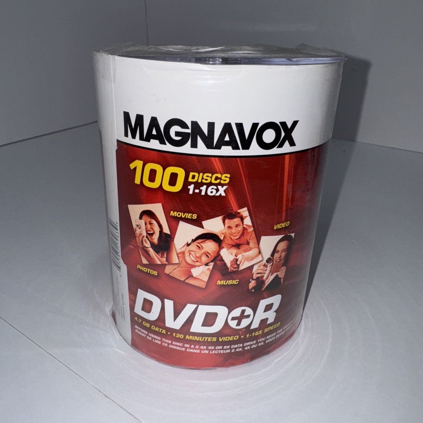 Magnavox DVD-R 100 Pack 120 Min 4.7 GB 16x Recordable Discs BRAND NEW SEALED 