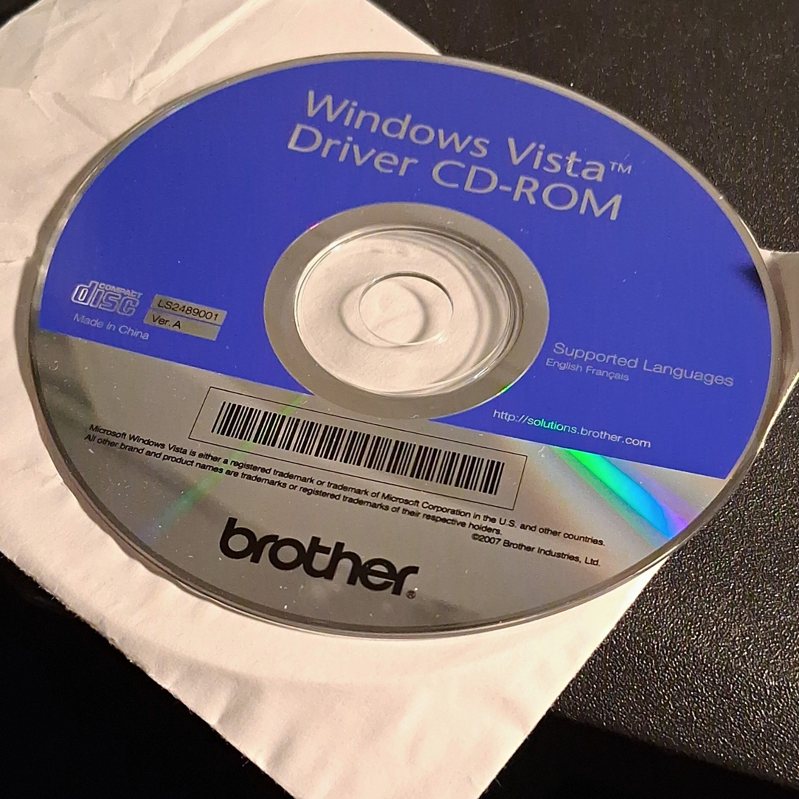 Brother Windows Vista Driver CD-ROM, English/French, LS2489001