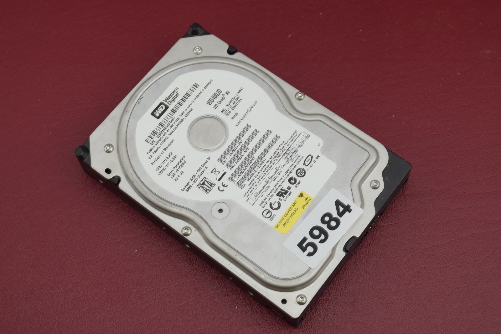 WD400JD-22MSA1 - Western Digital 40GB 7200 RPM SATA 3.5" HDD 5984