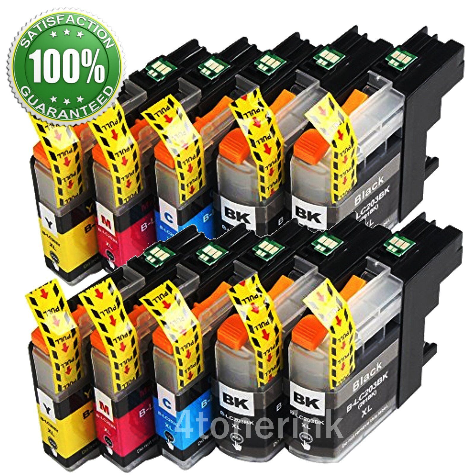 10PK LC203 XL High Yield Compatible Ink Cartridges For Brother MFC-J460DW J480DW