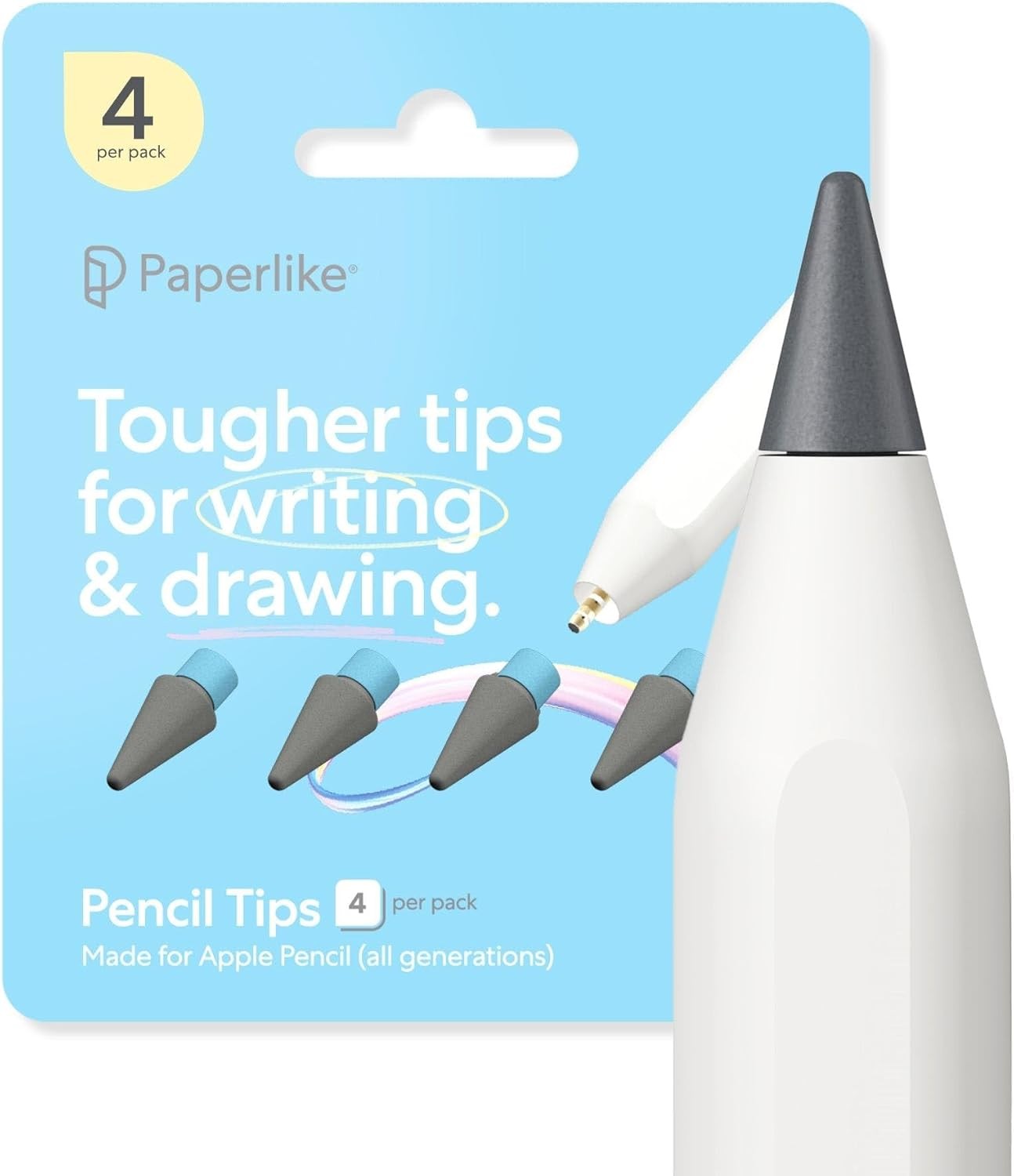 Paperlike Pencil Tips (4X) for Pencil 1St & 2Nd Gen, USB-C & Pro – 10X Mor